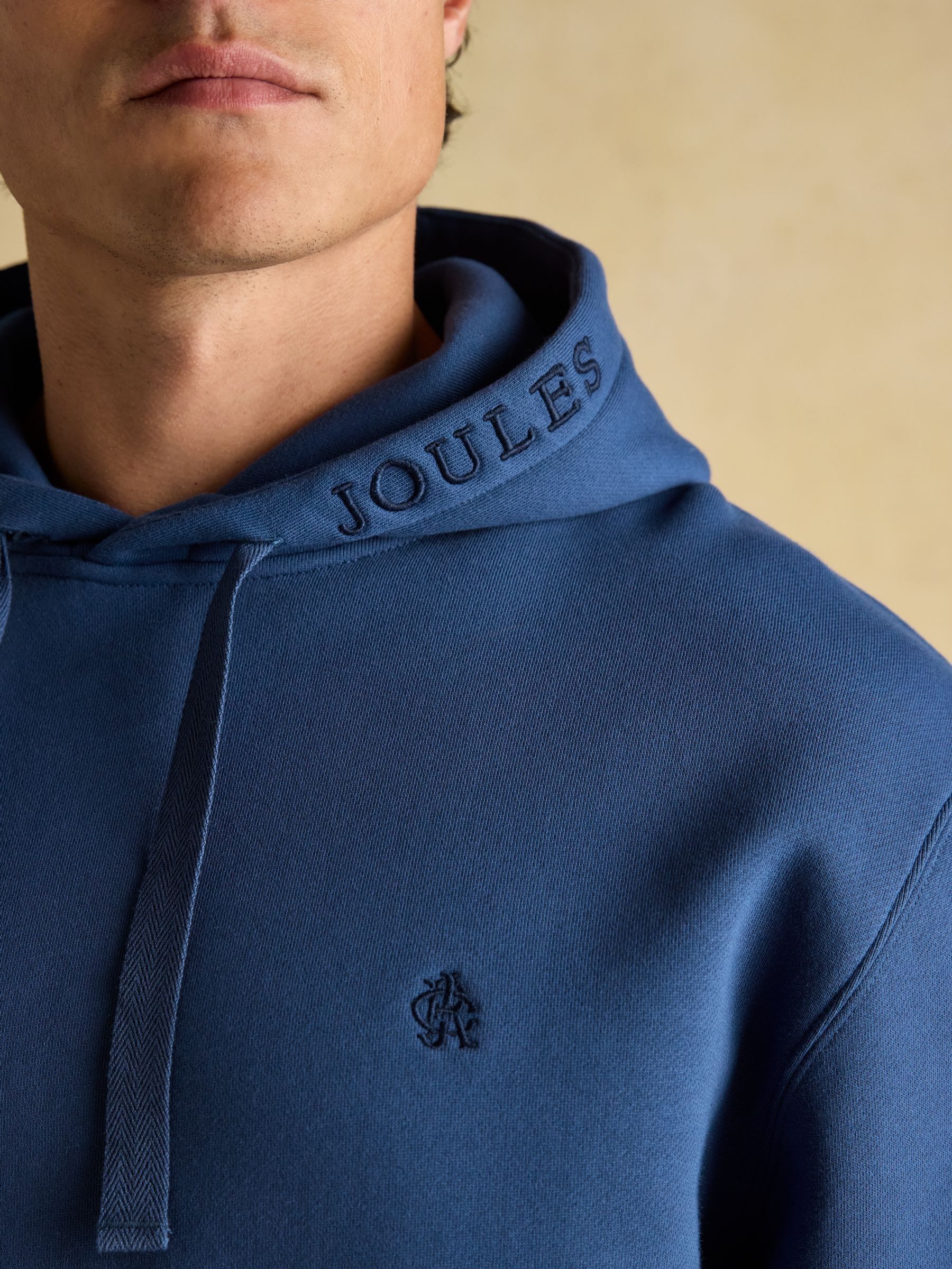 Jenkins Blue Brushed Cotton Jersey Hoodie - Image 6 of 8