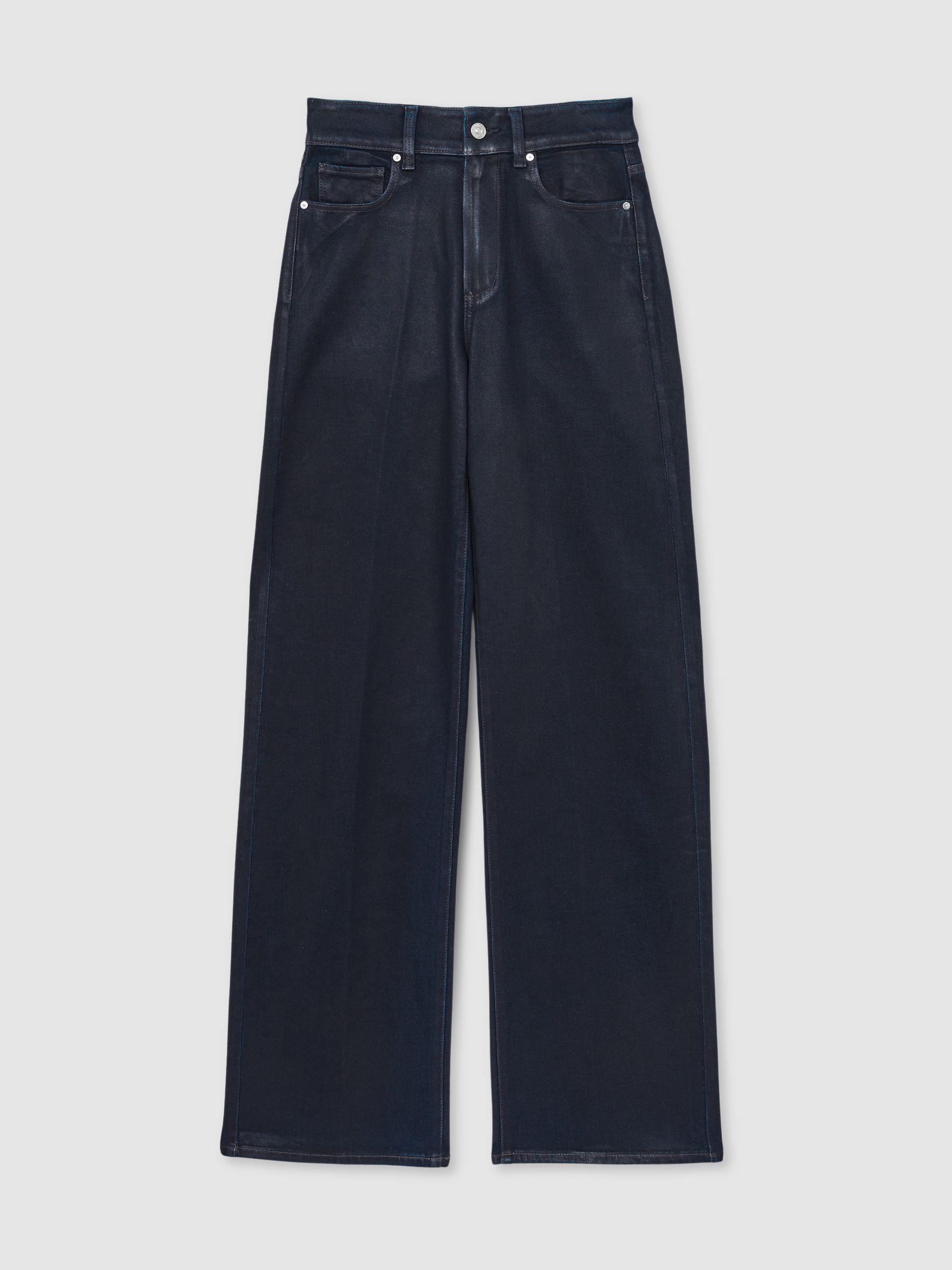 Paige Wide-Leg Coated Jeans in Glazed Indigo - Image 2 of 8