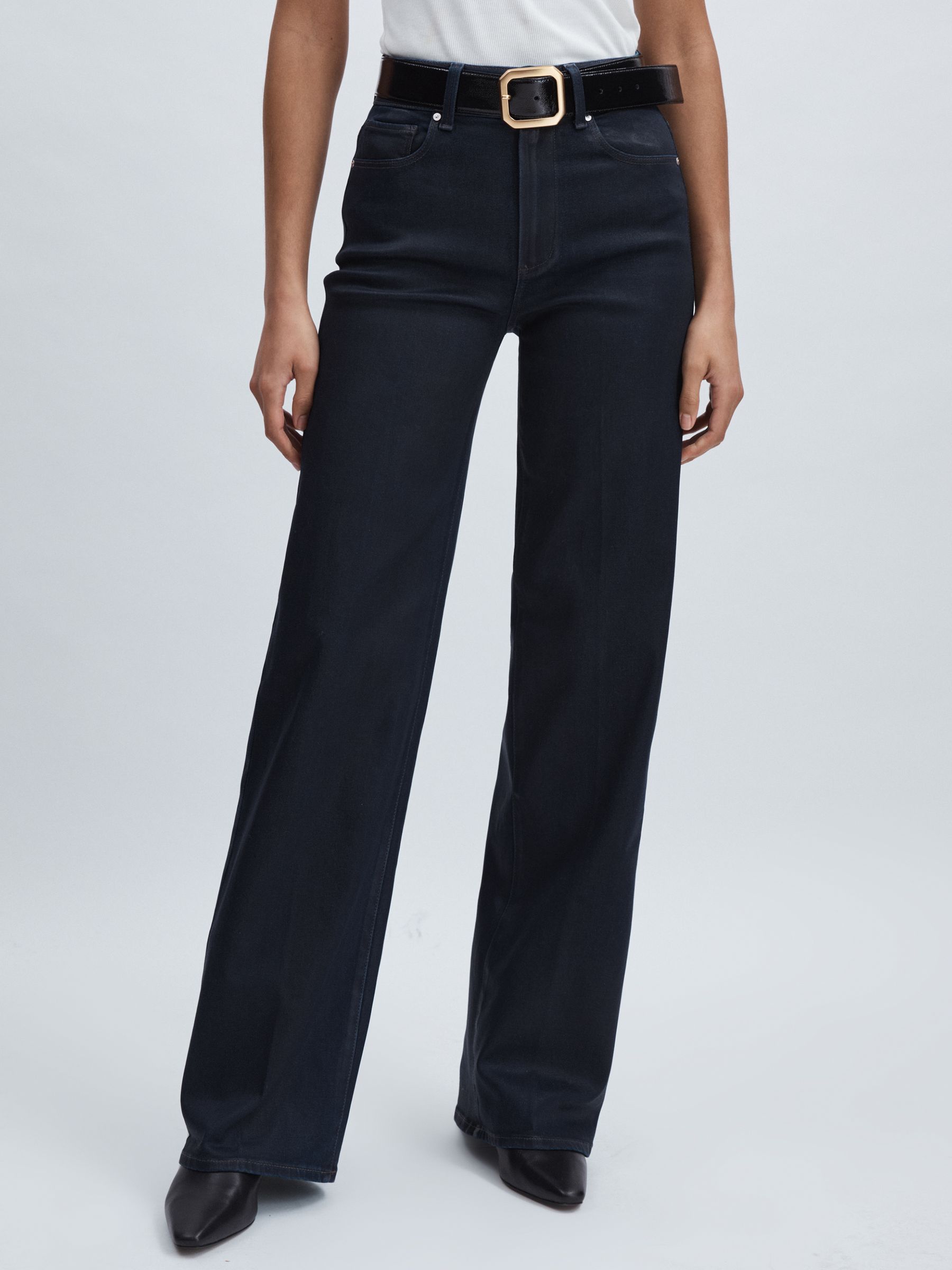 Wide-Leg Coated Jeans in Glazed Indigo - image 4