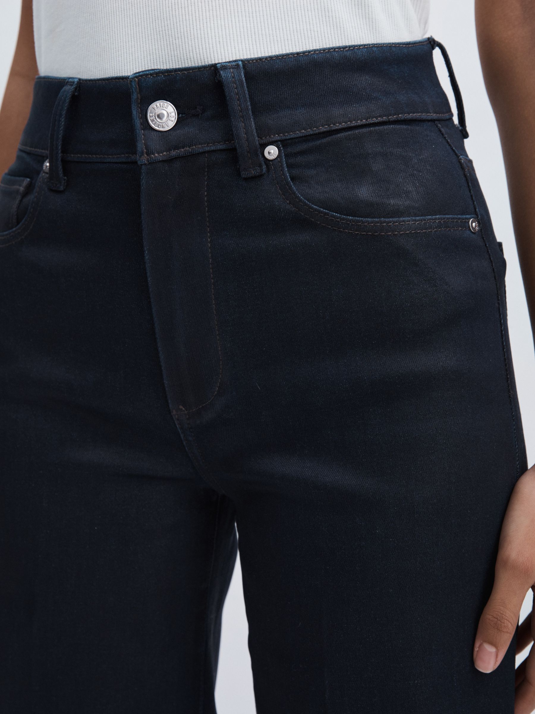 Paige Wide-Leg Coated Jeans in Glazed Indigo - Image 4 of 8