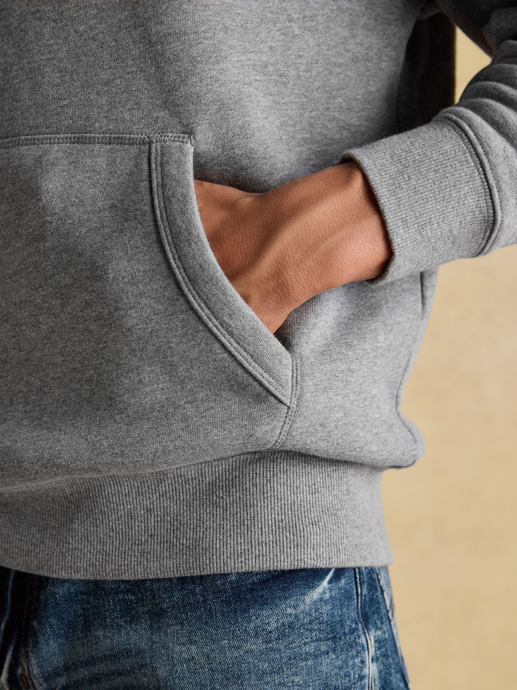 Jenkins Grey Brushed Cotton Jersey Hoodie - Image 4 of 7