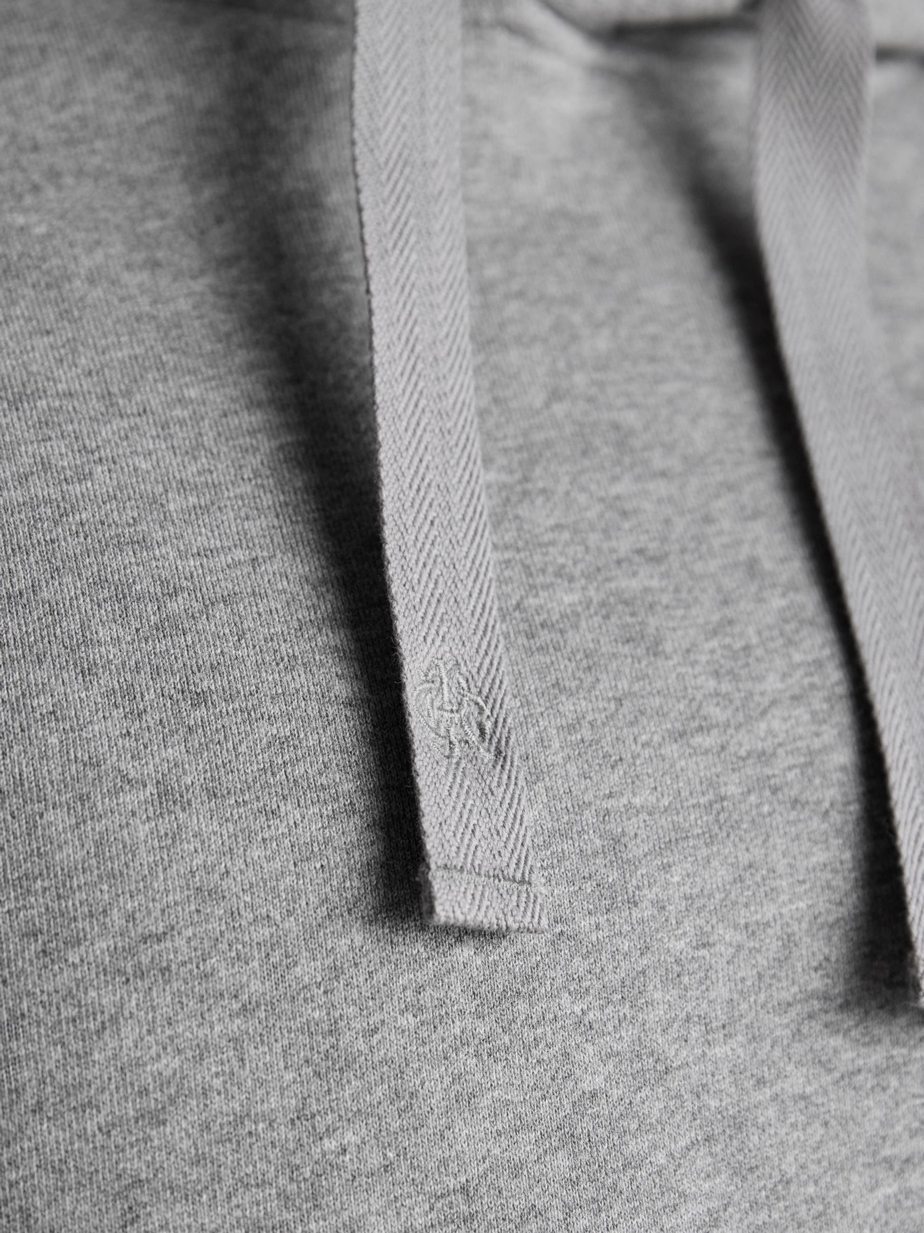 Jenkins Grey Brushed Cotton Jersey Hoodie - Image 6 of 7