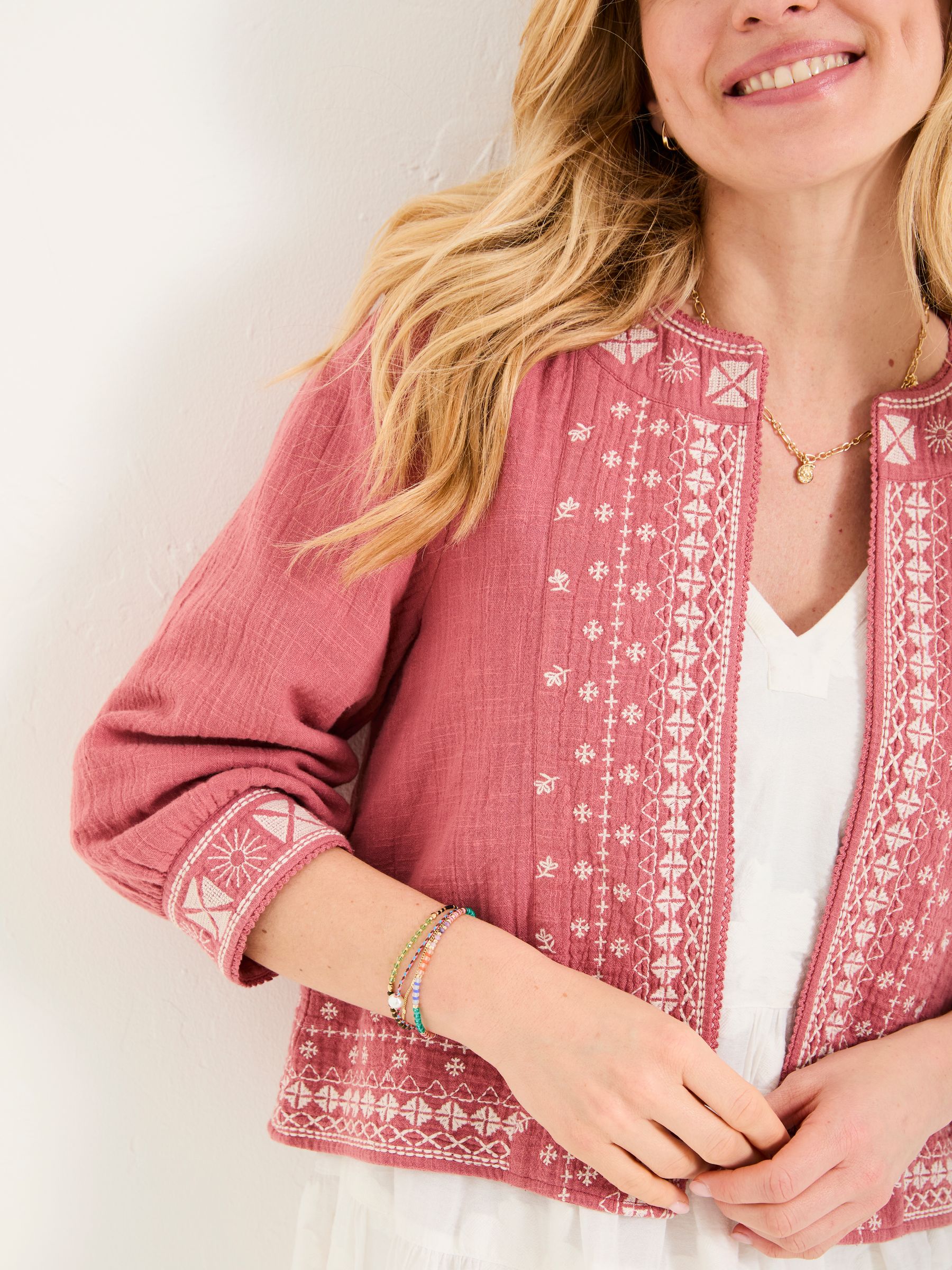 Zoe Pink Embroidered Jacket - Image 5 of 11
