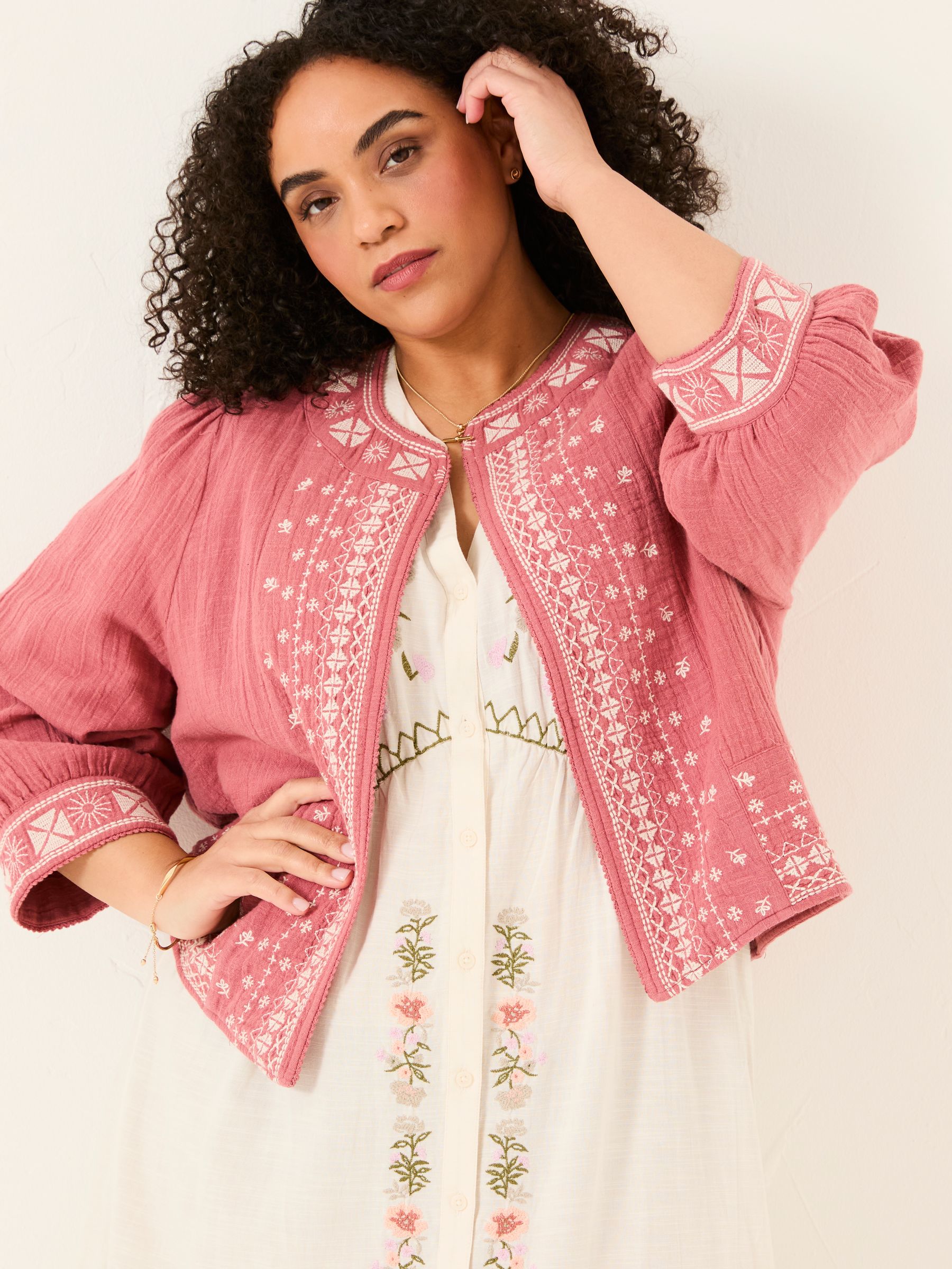 Zoe Pink Embroidered Jacket - Image 6 of 11