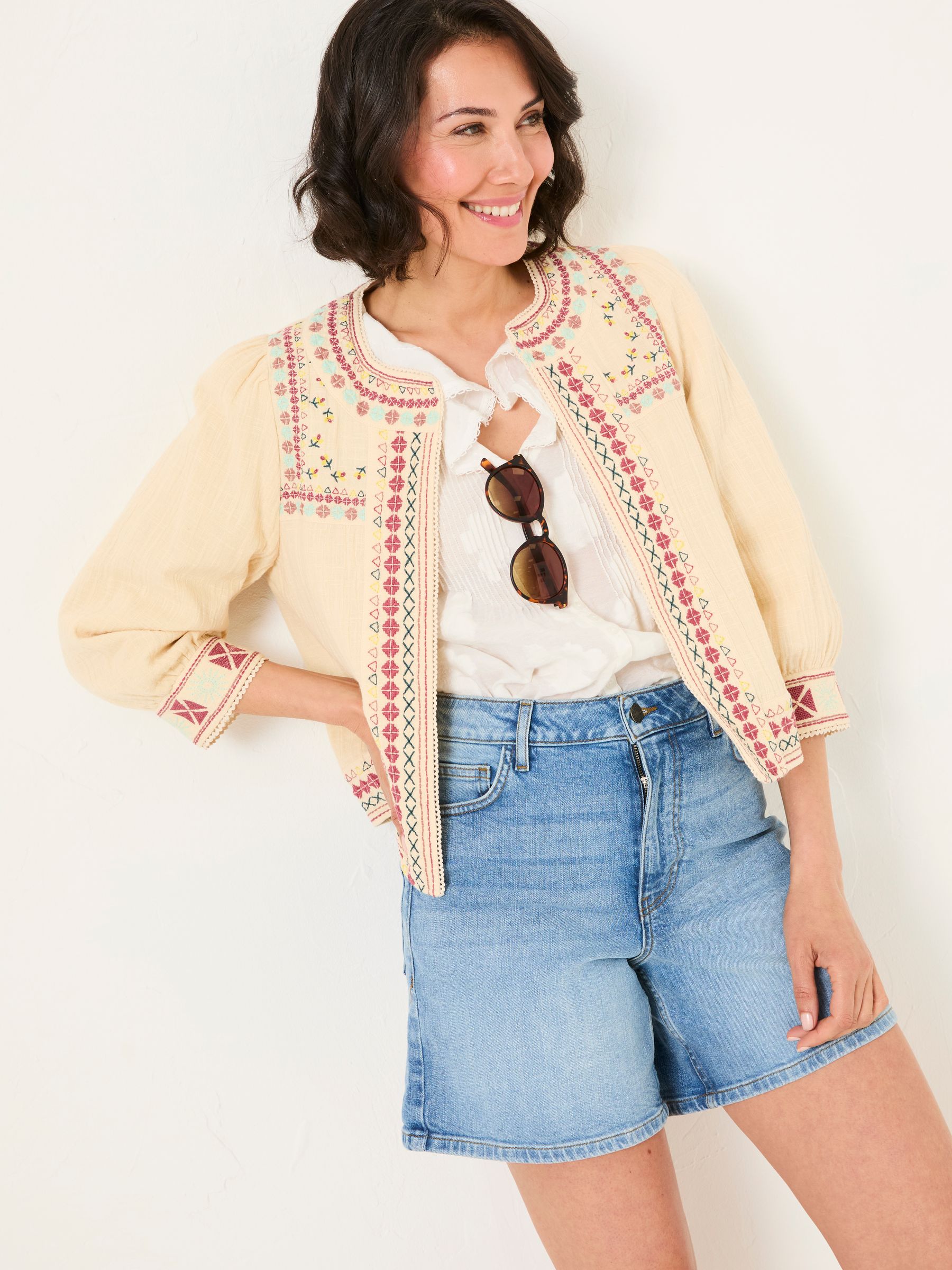 Zoe Ivory Embroidered Jacket - Image 2 of 7