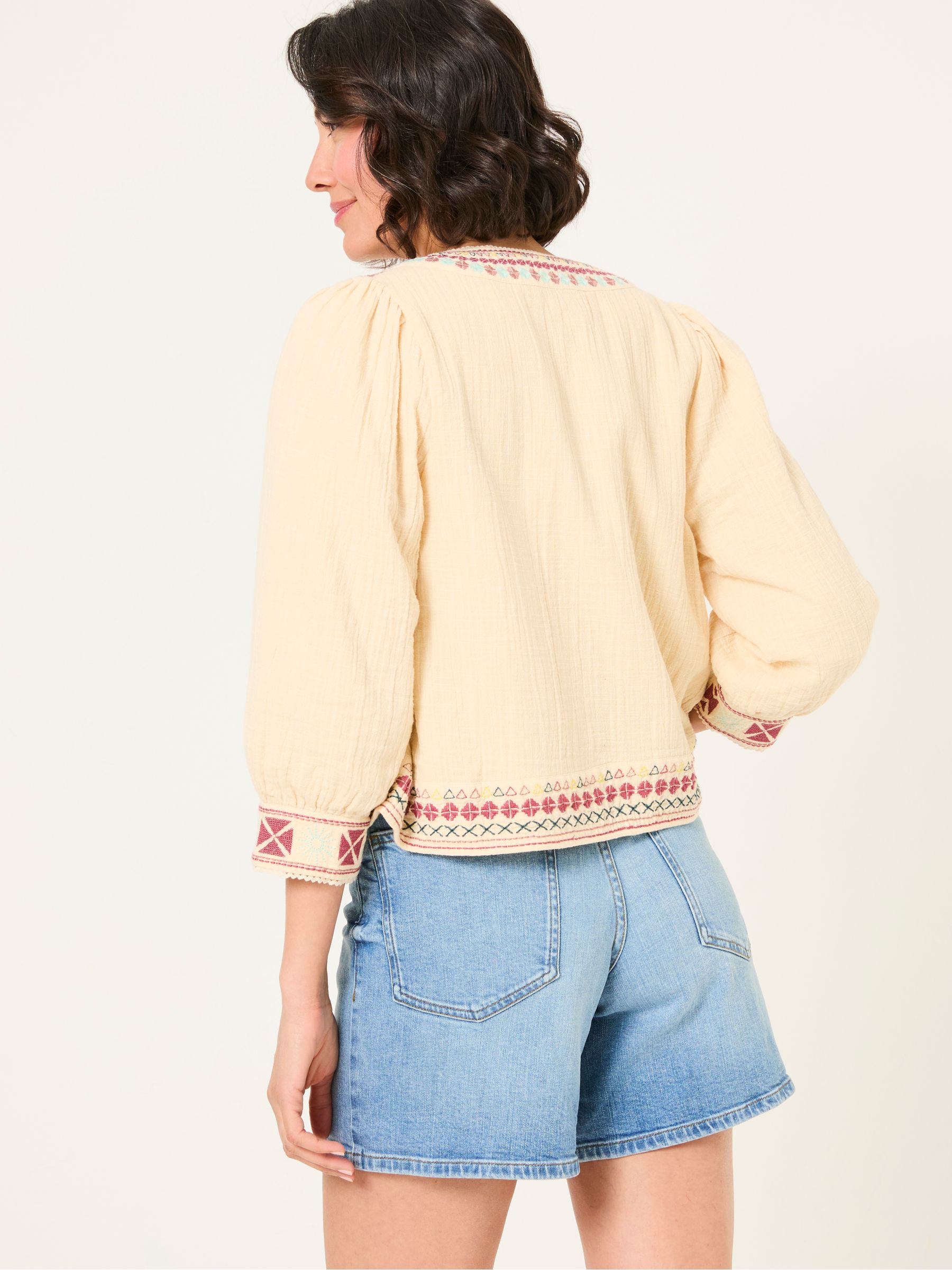 Zoe Ivory Embroidered Jacket - Image 3 of 7