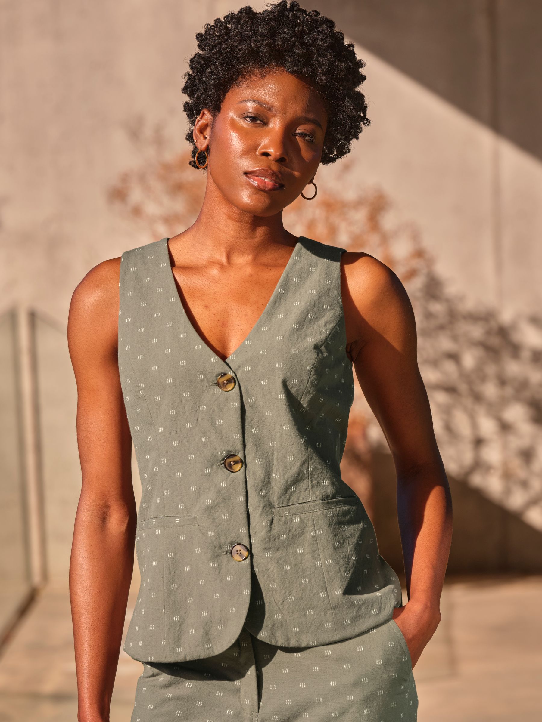 Florrie Light Green Florrie Embroidered Waistcoat - Image 1 of 11