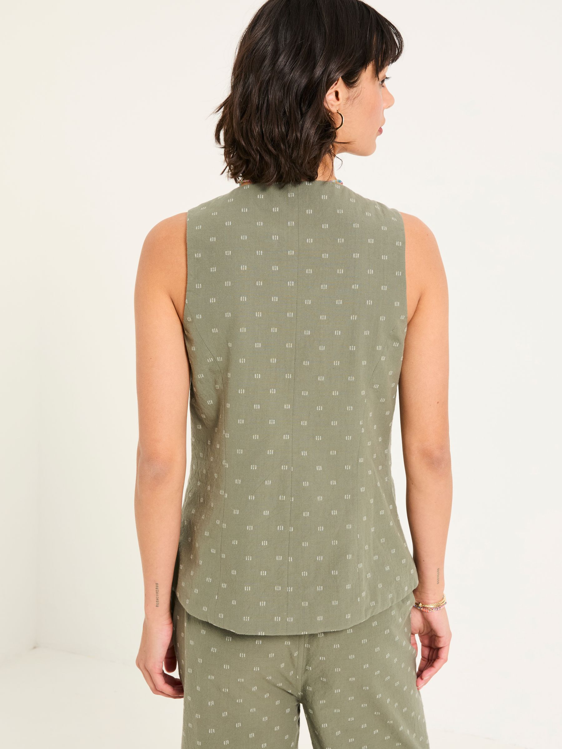 Florrie Light Green Florrie Embroidered Waistcoat - Image 3 of 11