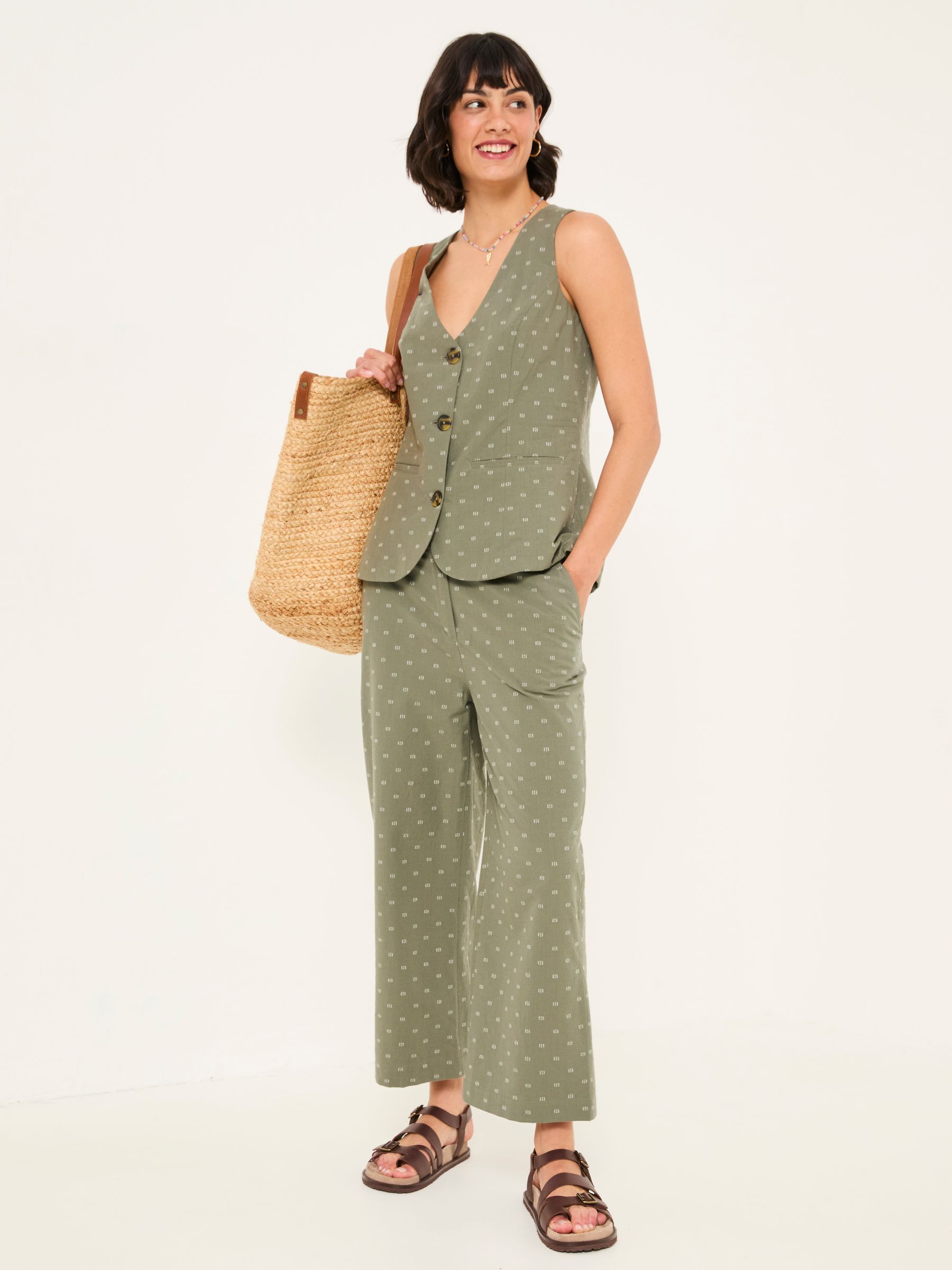 Florrie Light Green Florrie Embroidered Waistcoat - Image 4 of 11