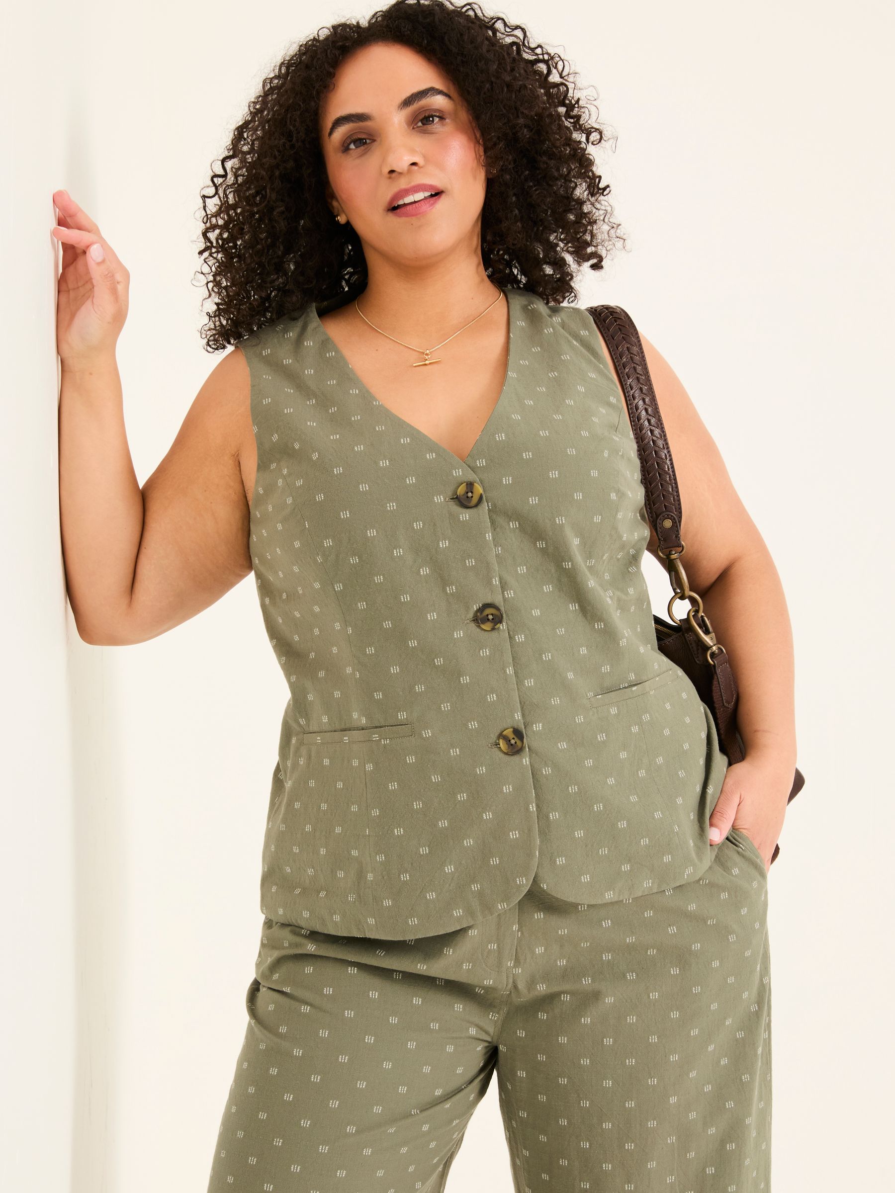 Florrie Light Green Florrie Embroidered Waistcoat - Image 7 of 11