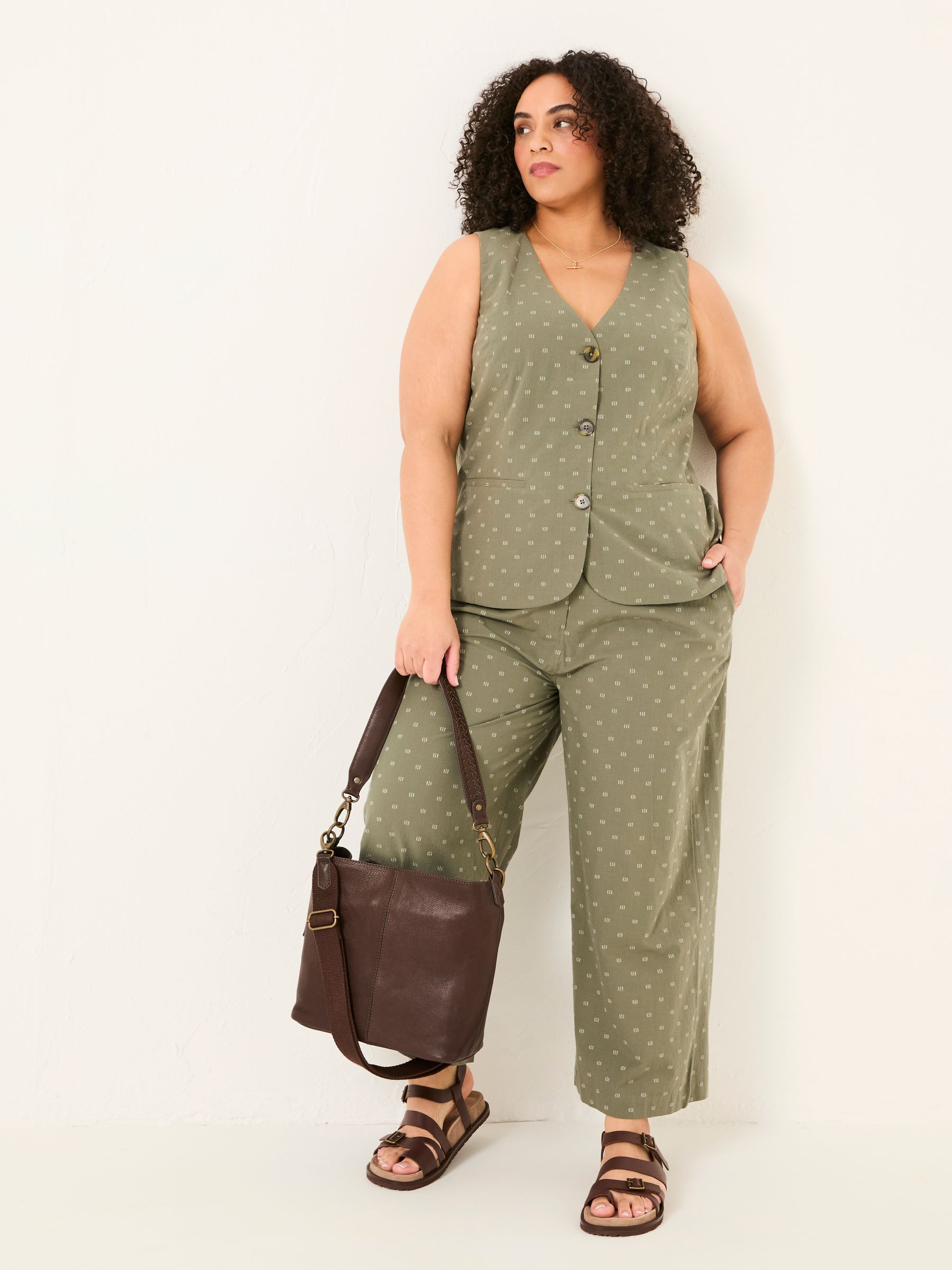 Florrie Light Green Florrie Embroidered Waistcoat - Image 9 of 11