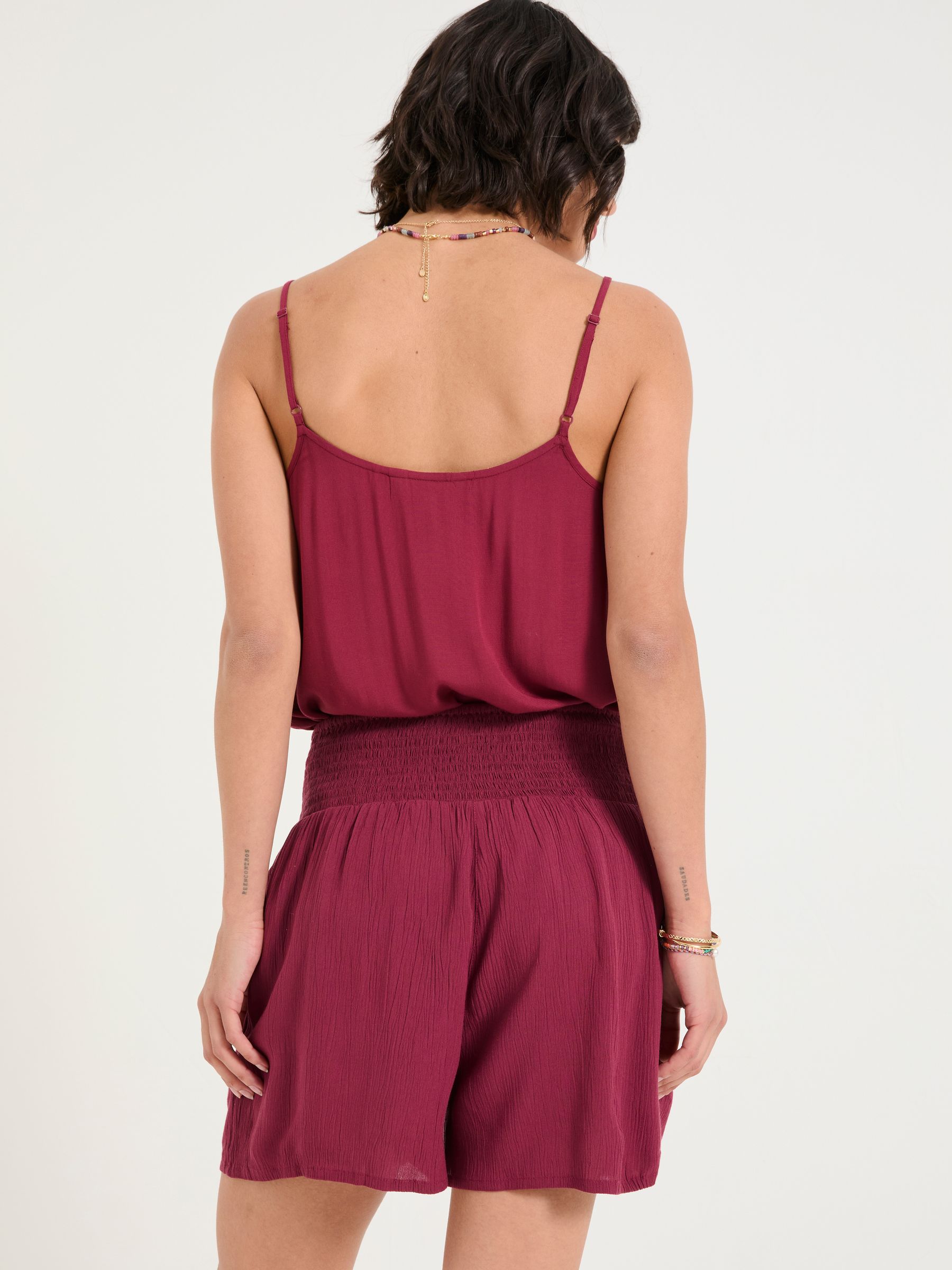 Rylee Burgundy Red Flippy Shorts - Image 2 of 6