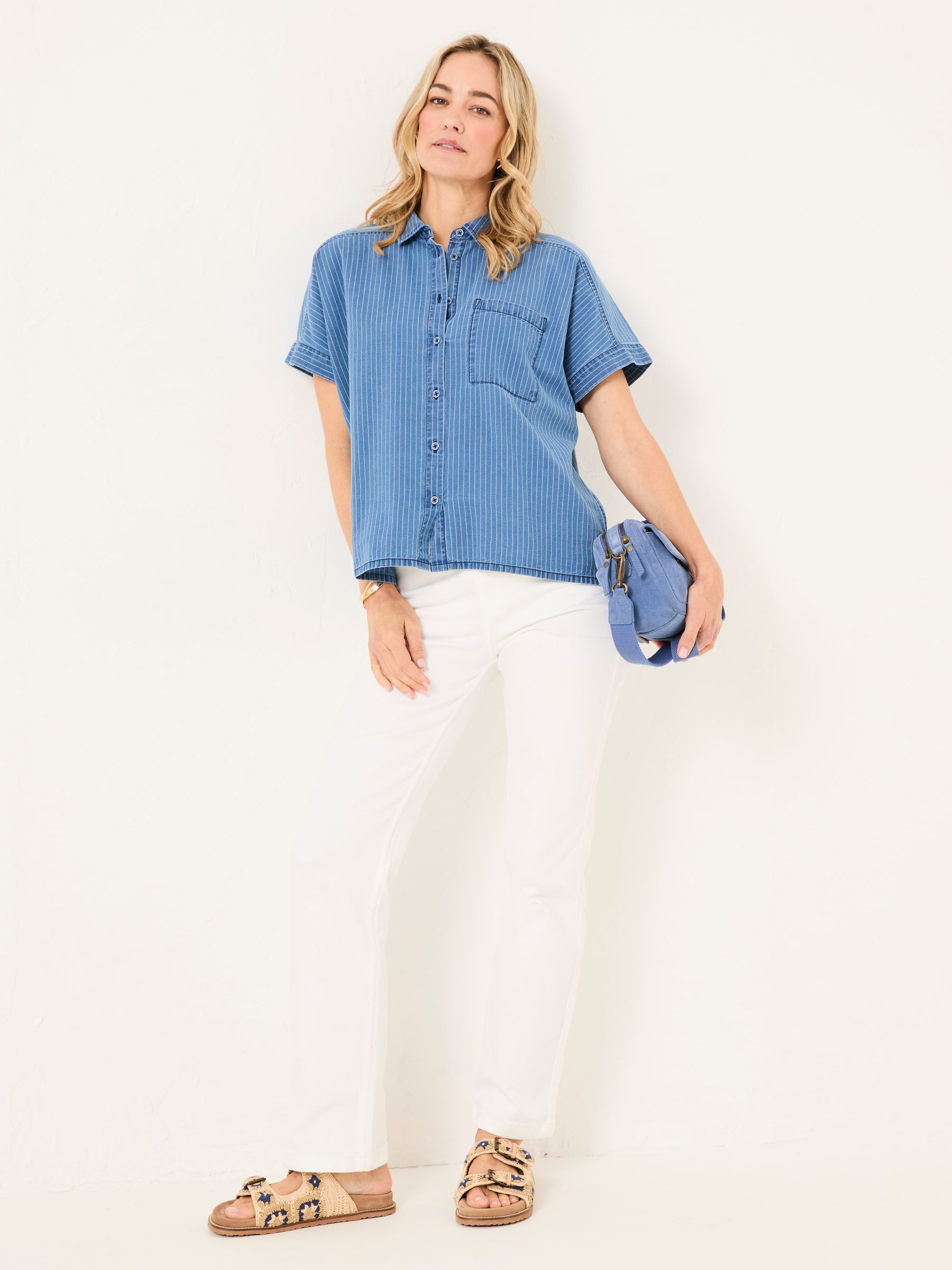 Sanchez Blue Denim Stripe Shirt - Image 3 of 5