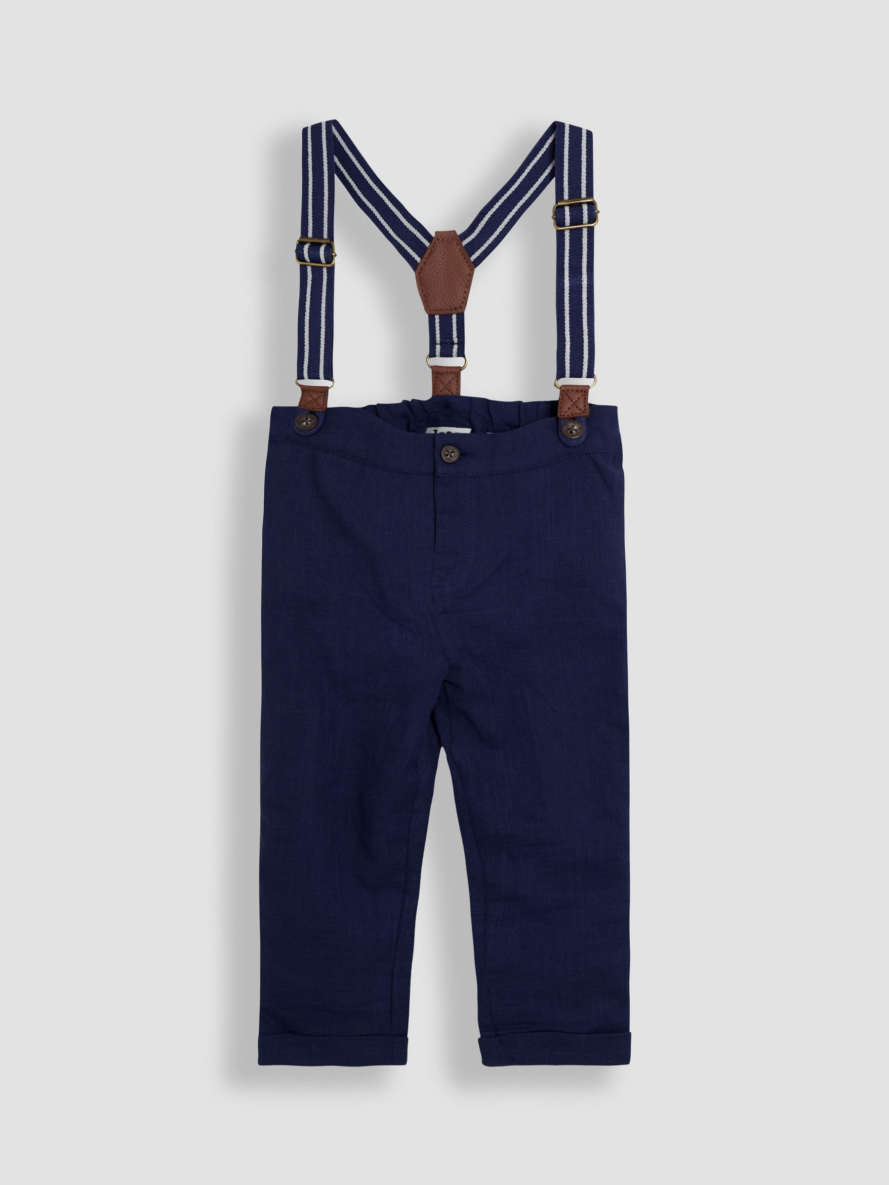 Navy 4-Piece Shirt & Trouser Set With Bow Tie & Braces | JoJo
