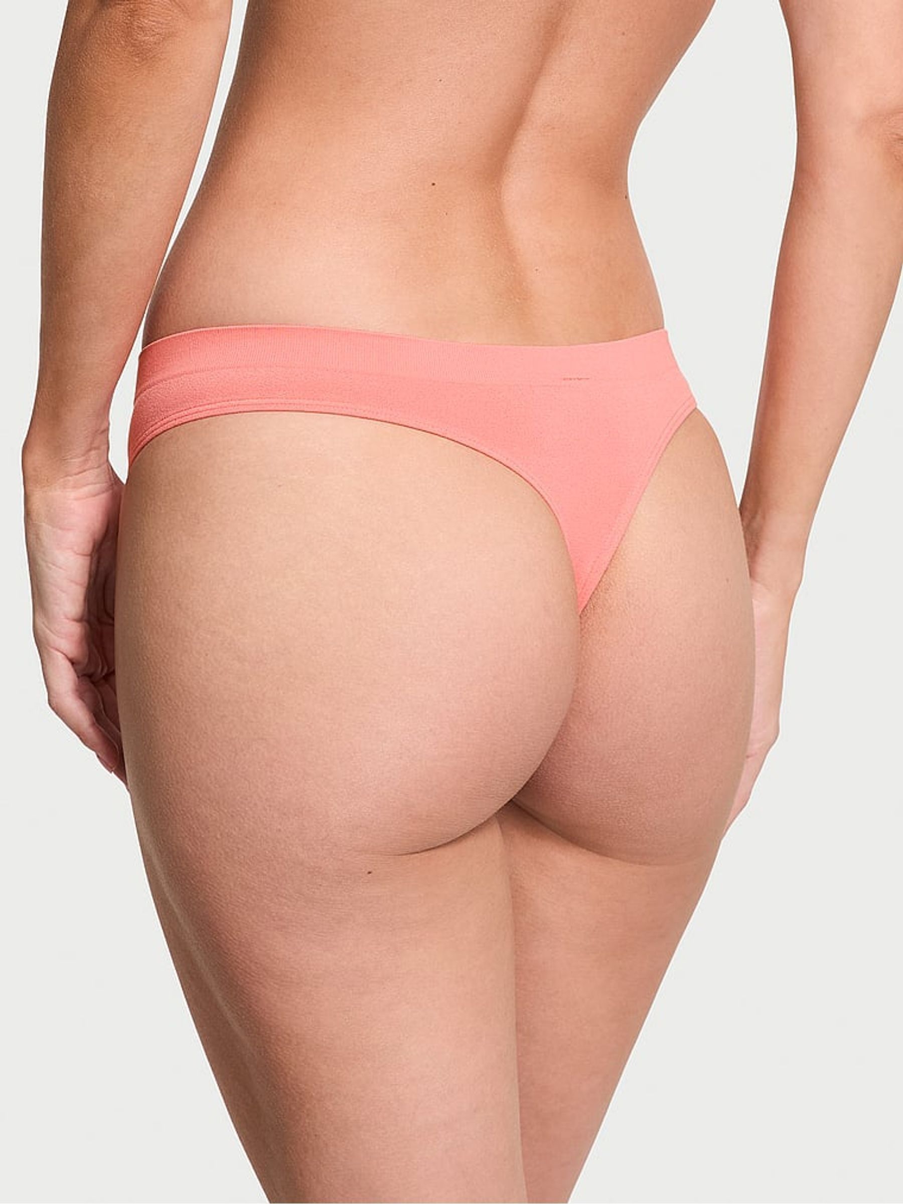 Coral Ribbon Orange Thong Knickers - Image 2 of 3