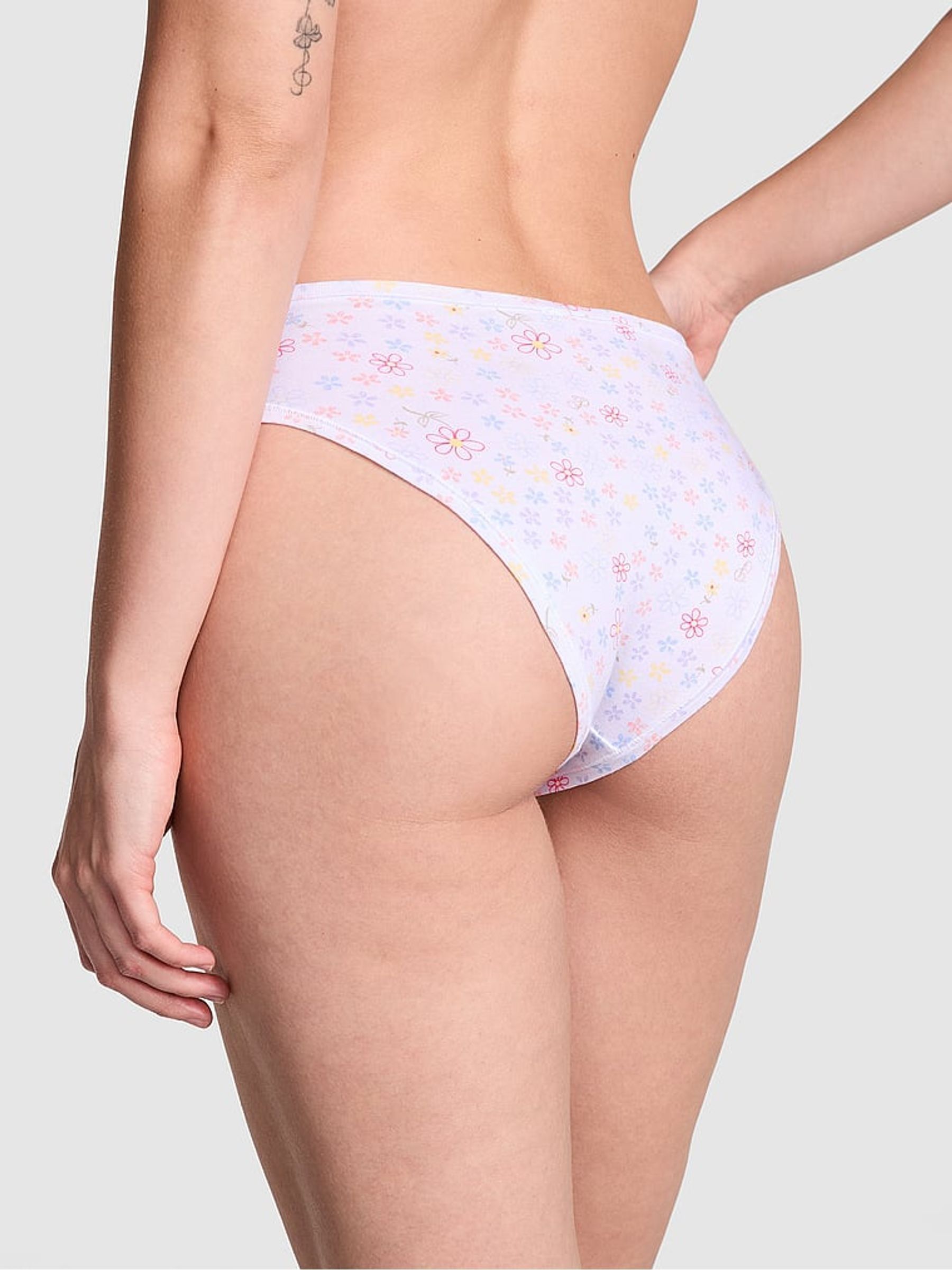 White Floral Cheeky Cotton Knickers - Image 2 of 3