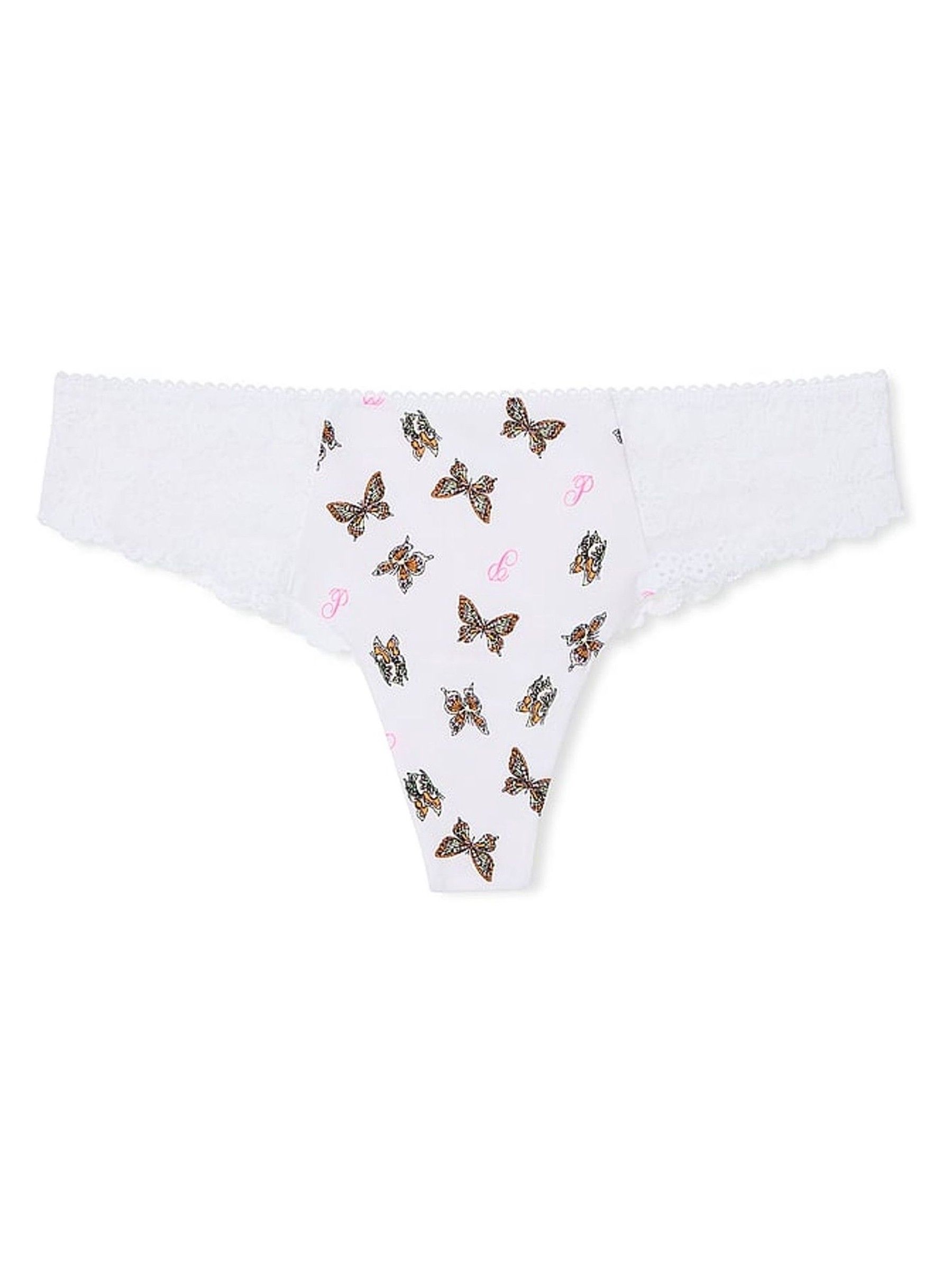 White Floral Thong Knickers - Image 2 of 2