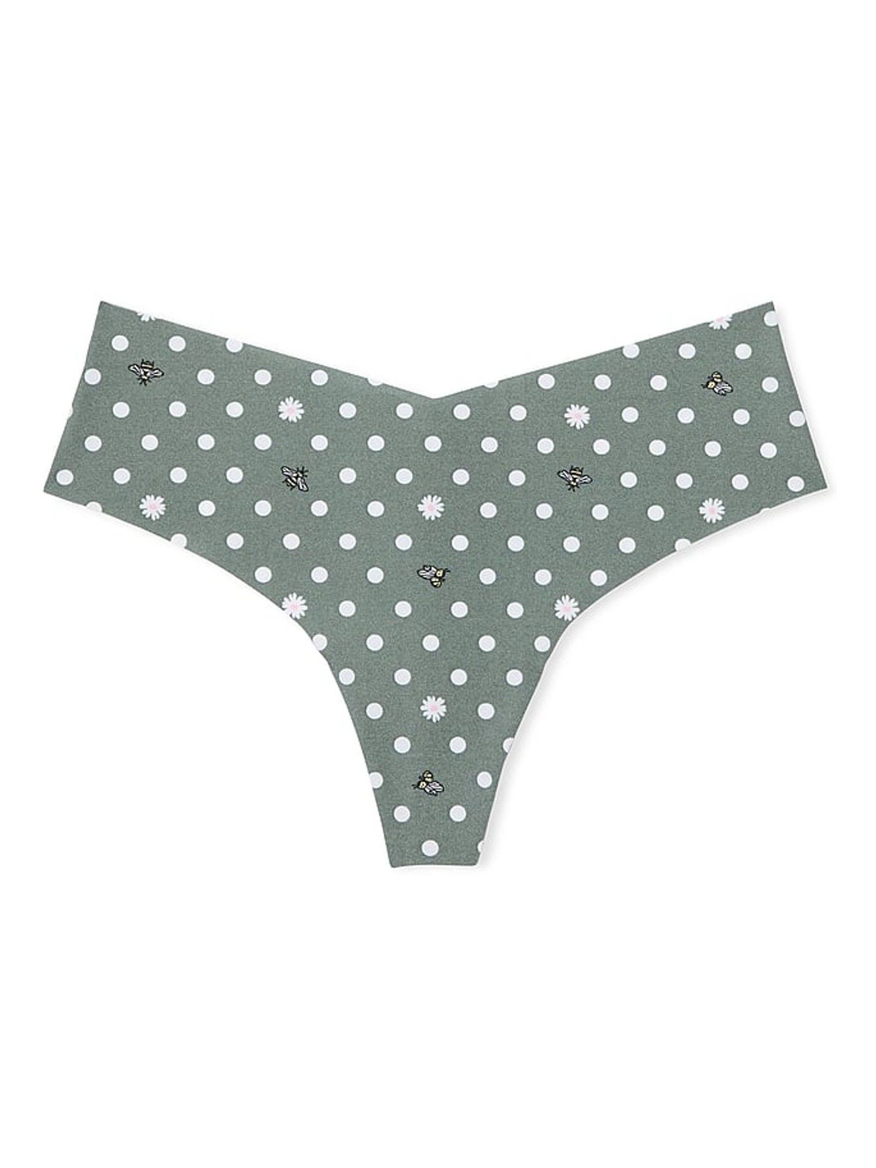 Faded Sage Green Thong Knickers - Image 3 of 3