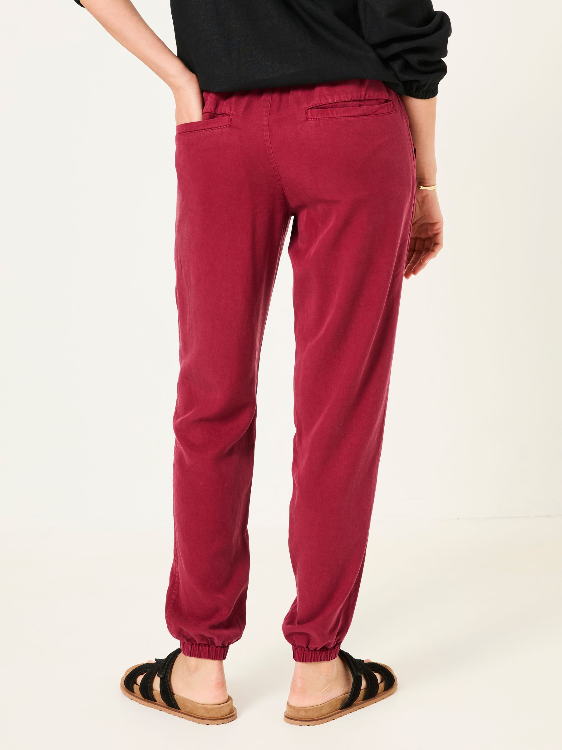 Lyme Burgundy Red Cuffed Joggers - Image 2 of 6