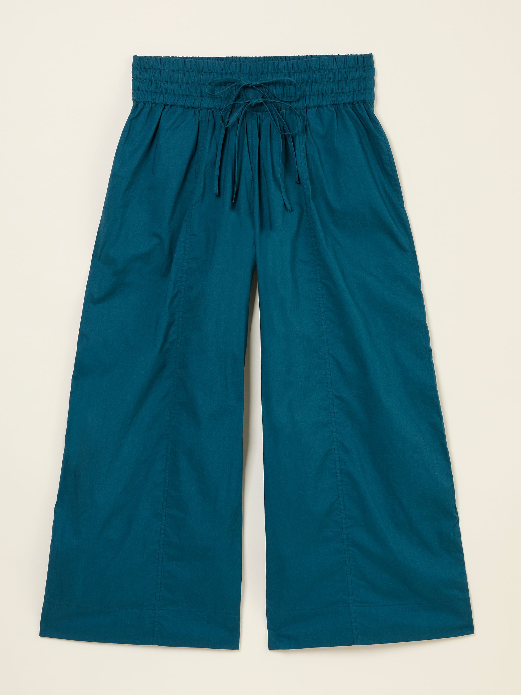 Aubrey Teal Blue Wide Leg Crop Trouser - Image 6 of 6