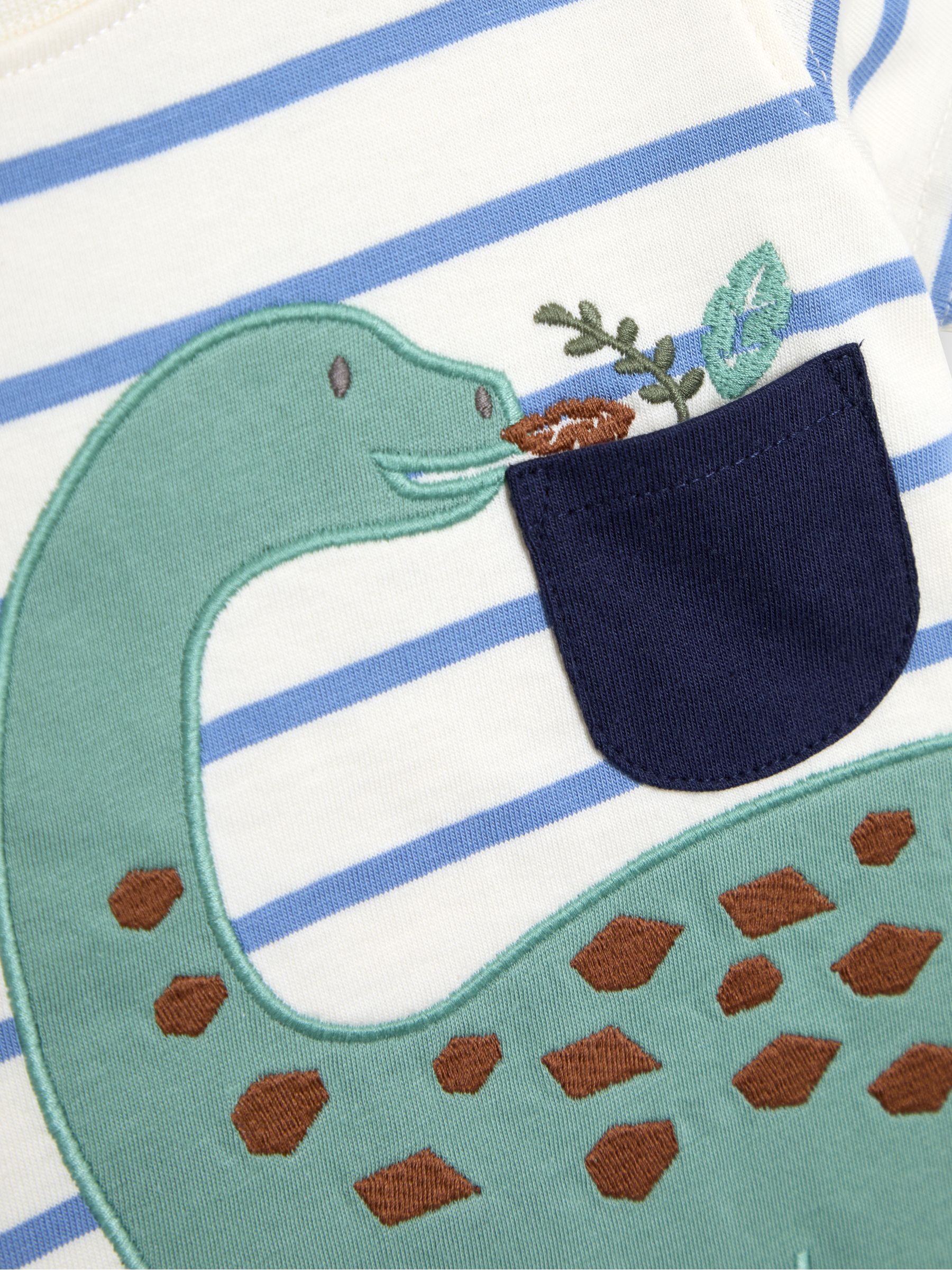 Blue Dinosaur 2-Piece Appliqué T-Shirt & Short Set - Image 7 of 7