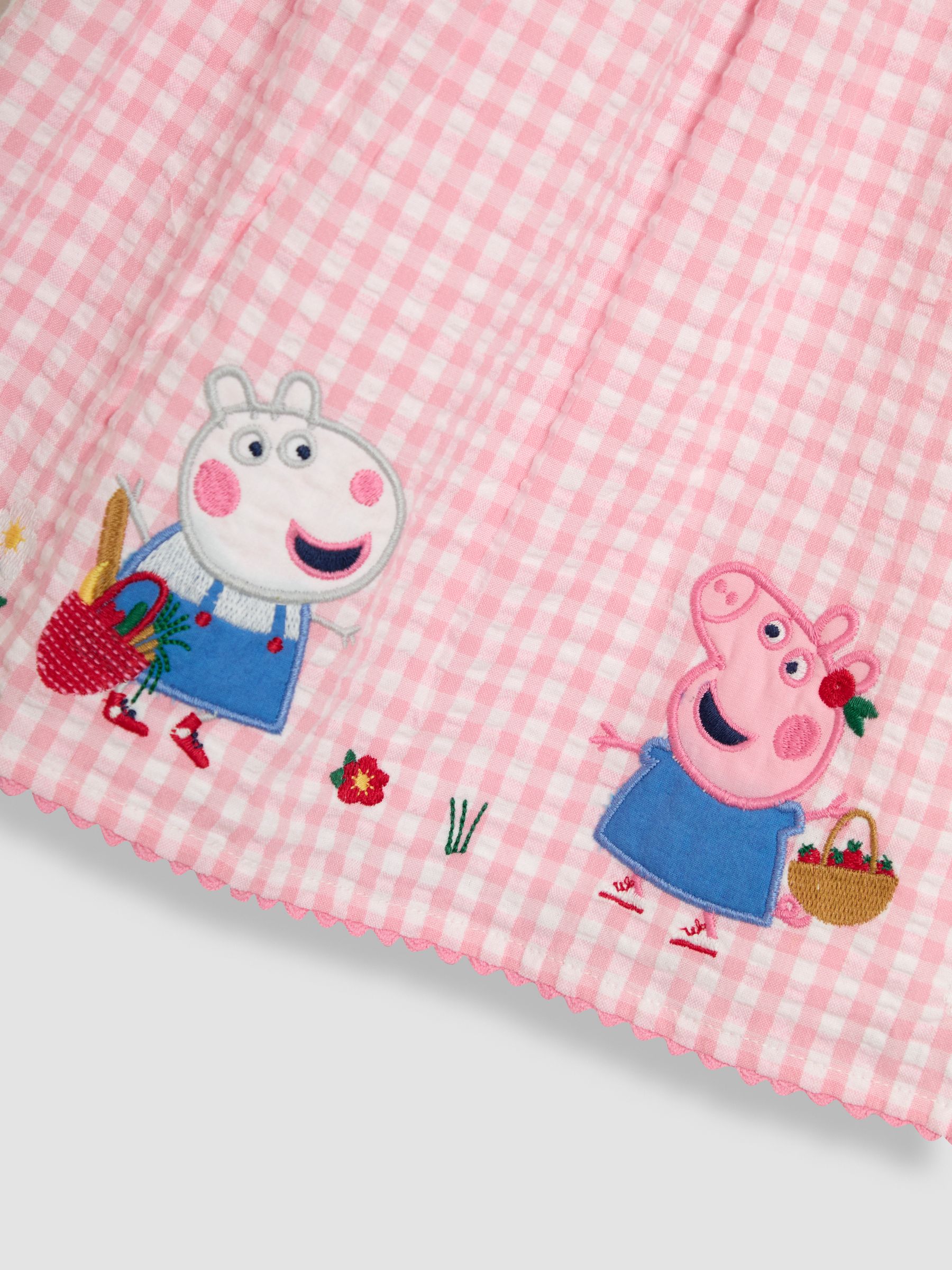 Pink Peppa Pig Applique Gingham Cross Back Dress - Image 7 of 7