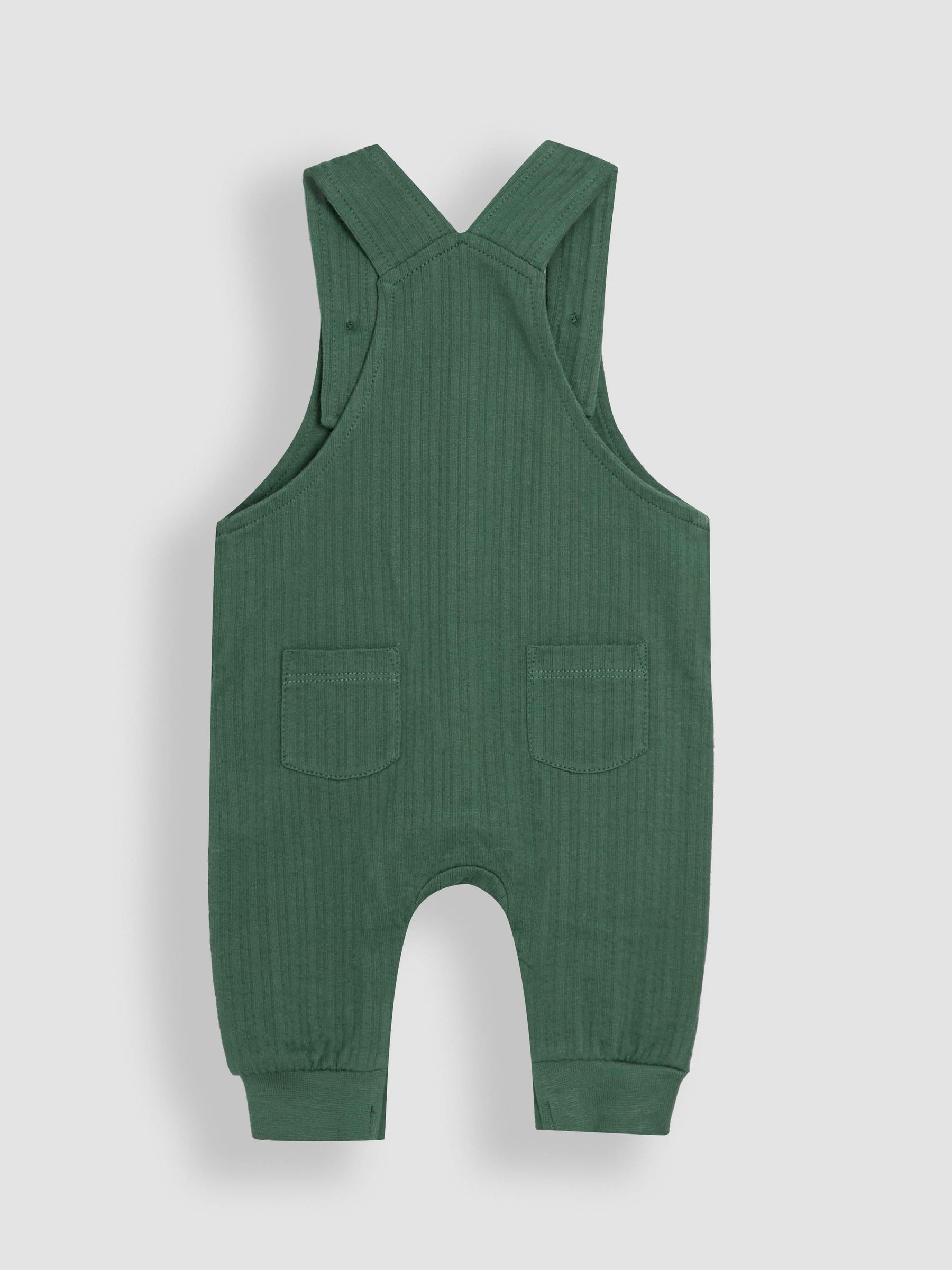 Khaki Tractor 2-Piece Appliqué Dungarees & T-Shirt Set - Image 4 of 6