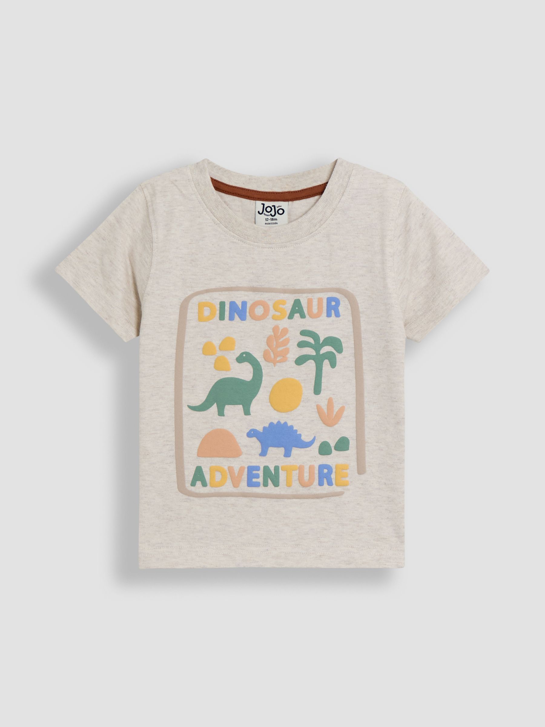 Natural 2-Piece Dinosaur Puff Print T-Shirt & Short Set - Image 2 of 6