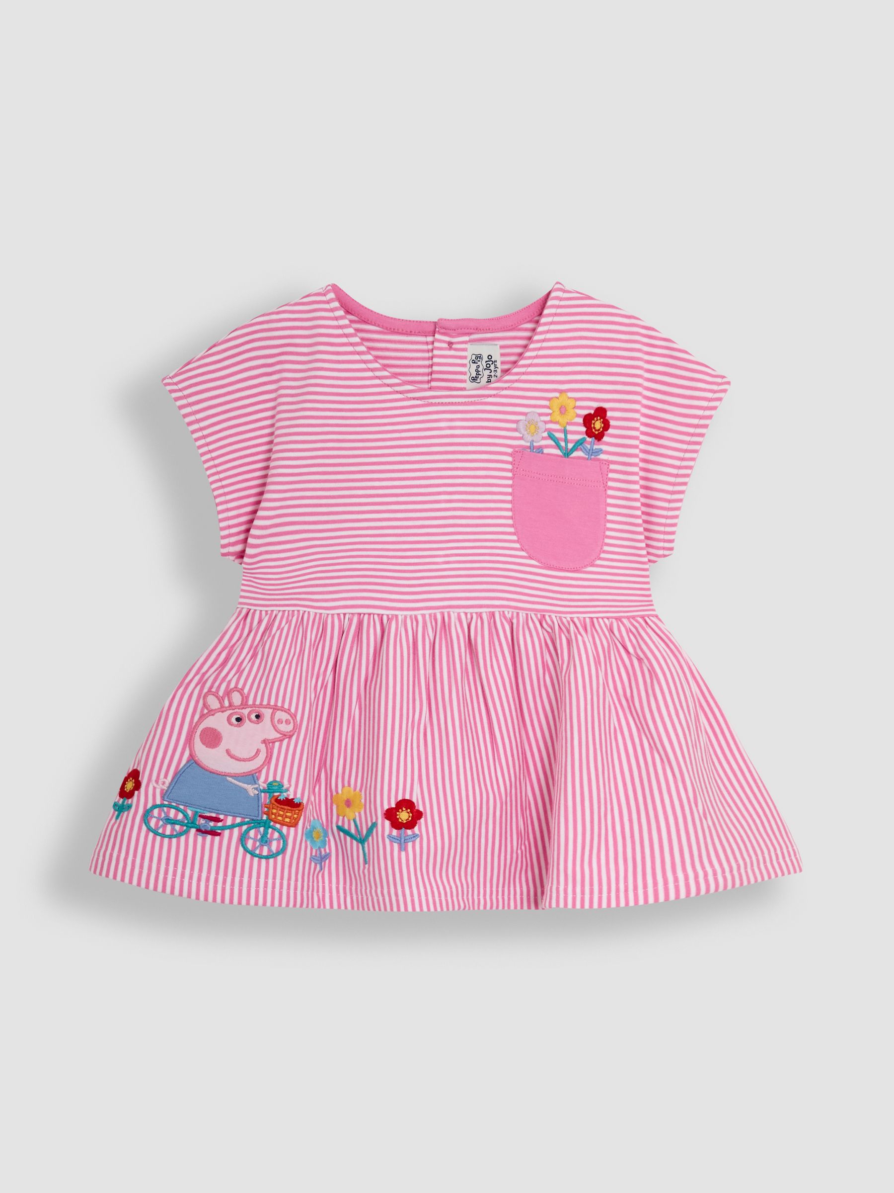 Pink Stripe 2-Piece Peppa Pig Appliqué T-Shirt & Shorts Set - Image 2 of 7