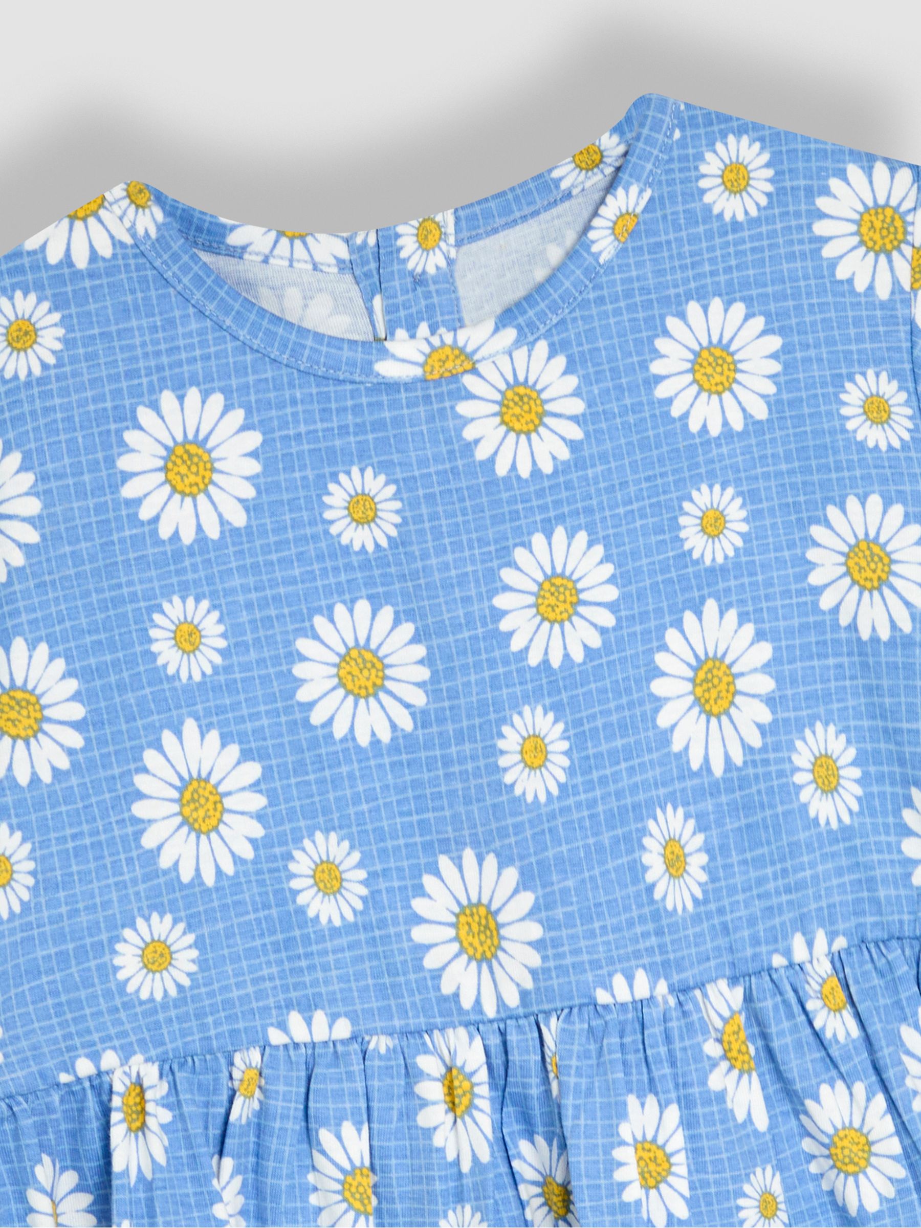 Blue Sunflower Floral Print Drop Shoulder T-Shirts 2 Pack - Image 6 of 7
