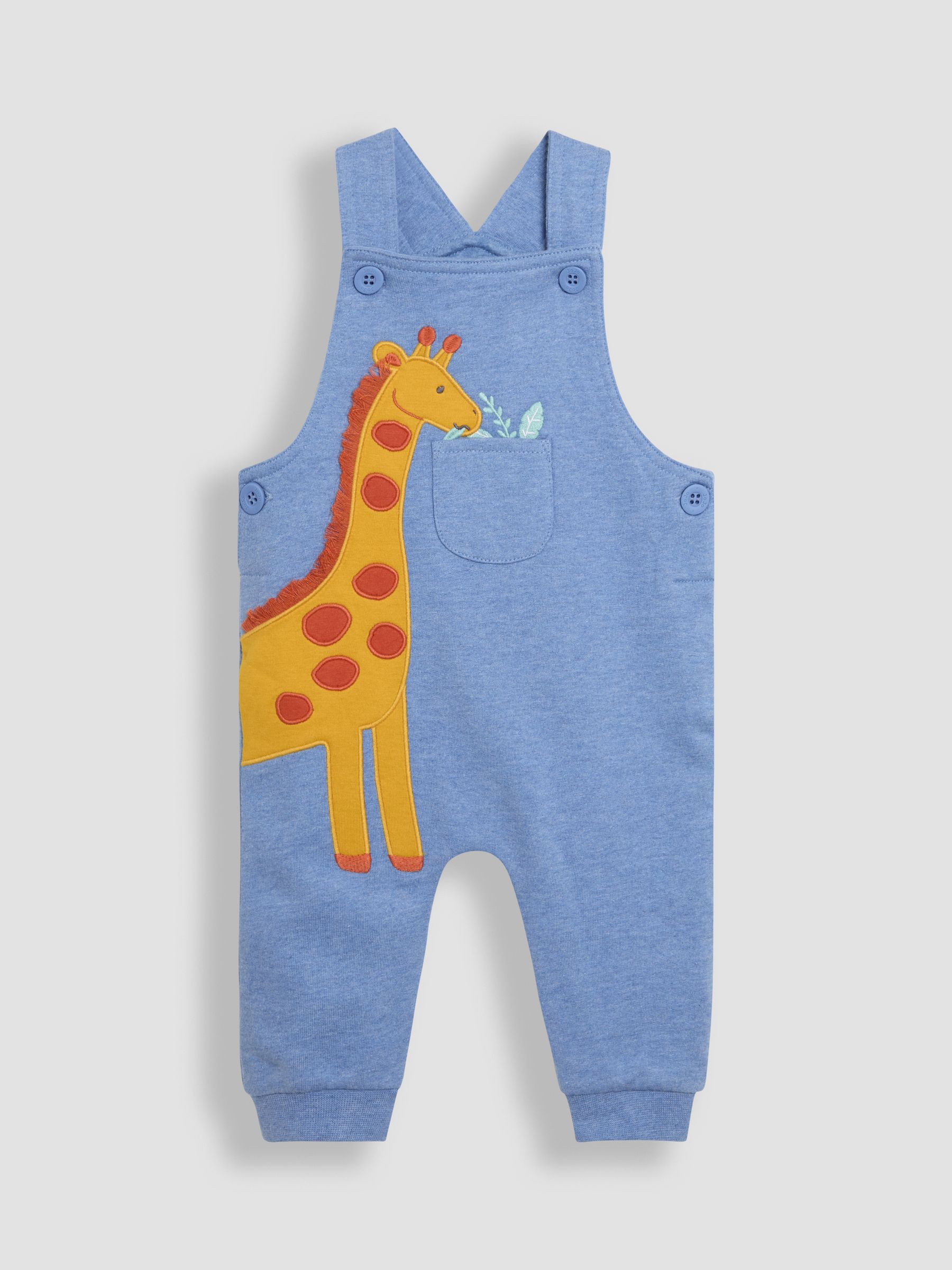 Blue Giraffe 2-Piece Appliqué Dungarees & T-Shirt Set - Image 2 of 7