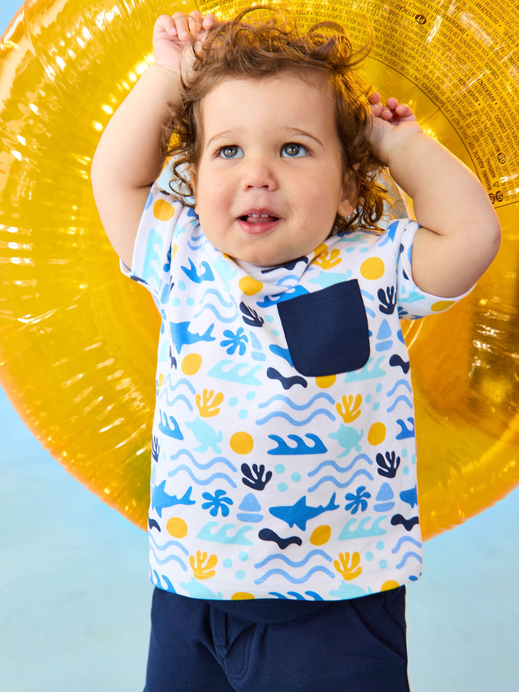 Navy Ocean 2-Piece Printed T-Shirt & Short Set - Image 6 of 6