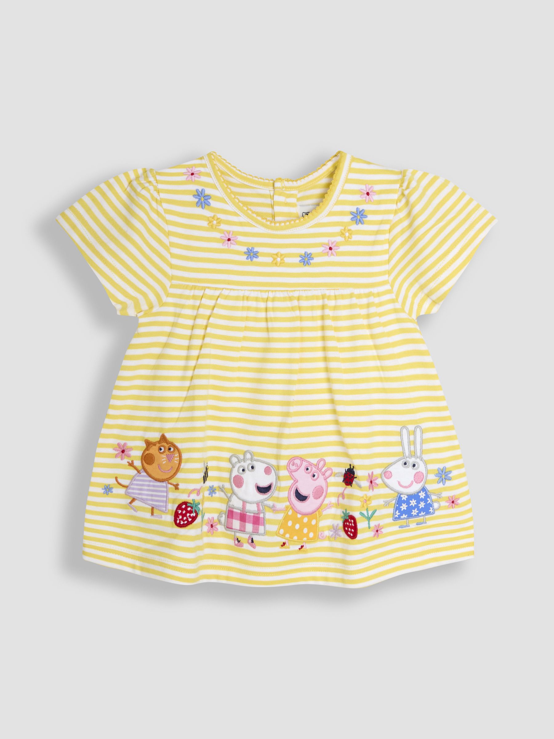 Yellow 100% Cotton 2-Piece Peppa Pig Embroidered Top & Chambray Shorts Set - Image 2 of 6
