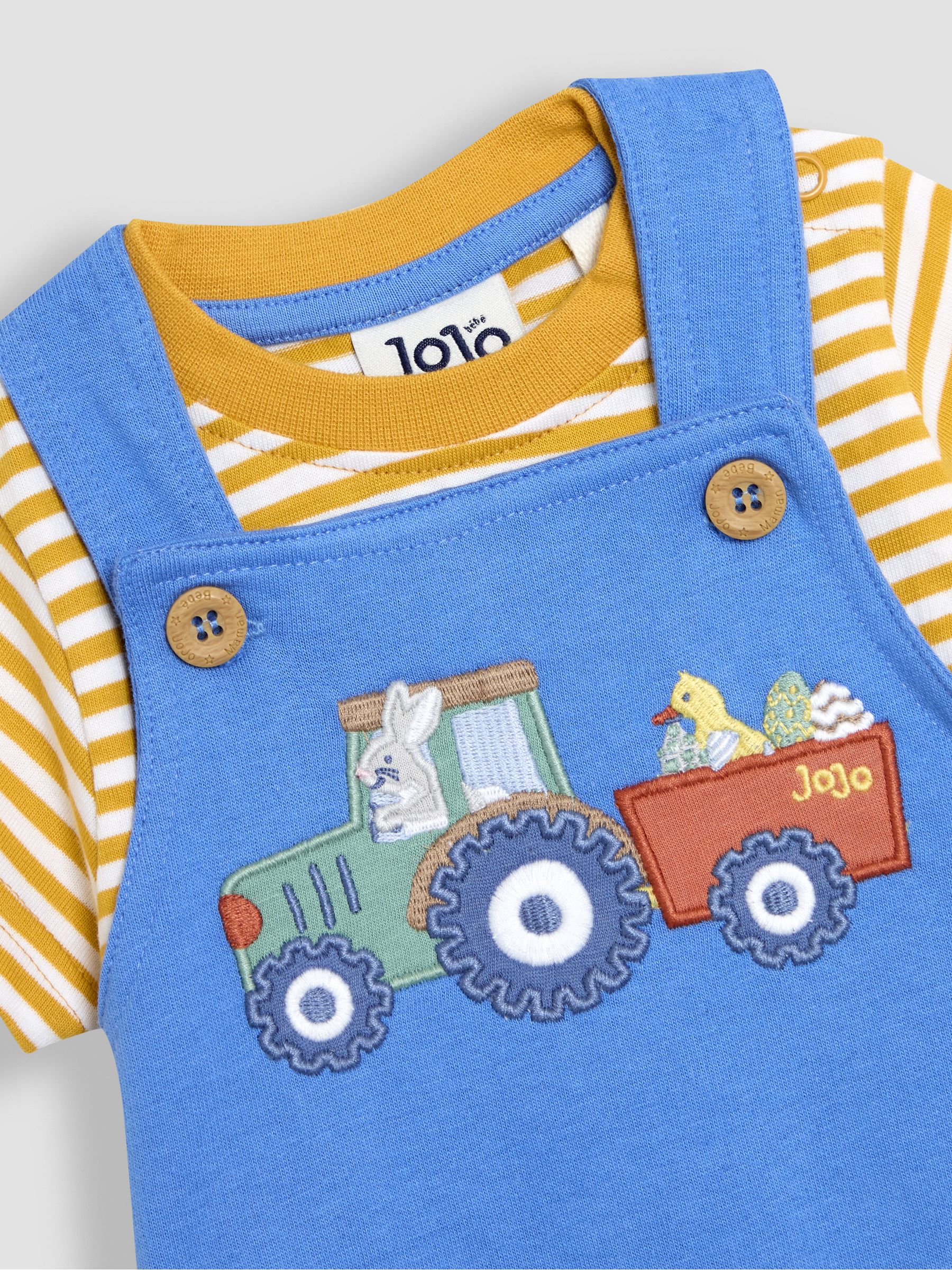 Blue 2-Piece Appliqué Dungarees & T-Shirt Set - Image 6 of 6