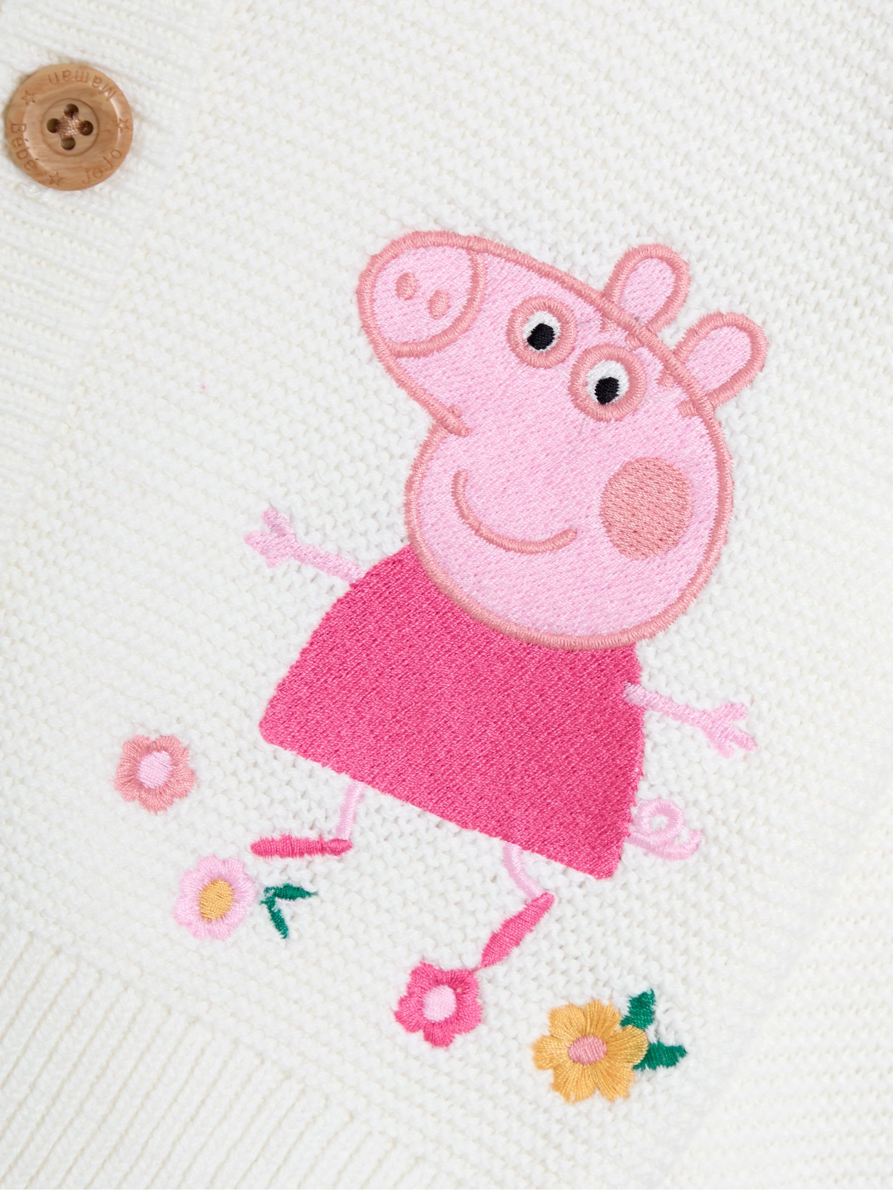 Cream Peppa Pig Embroidered 100% Cotton Cardigan - Image 3 of 3