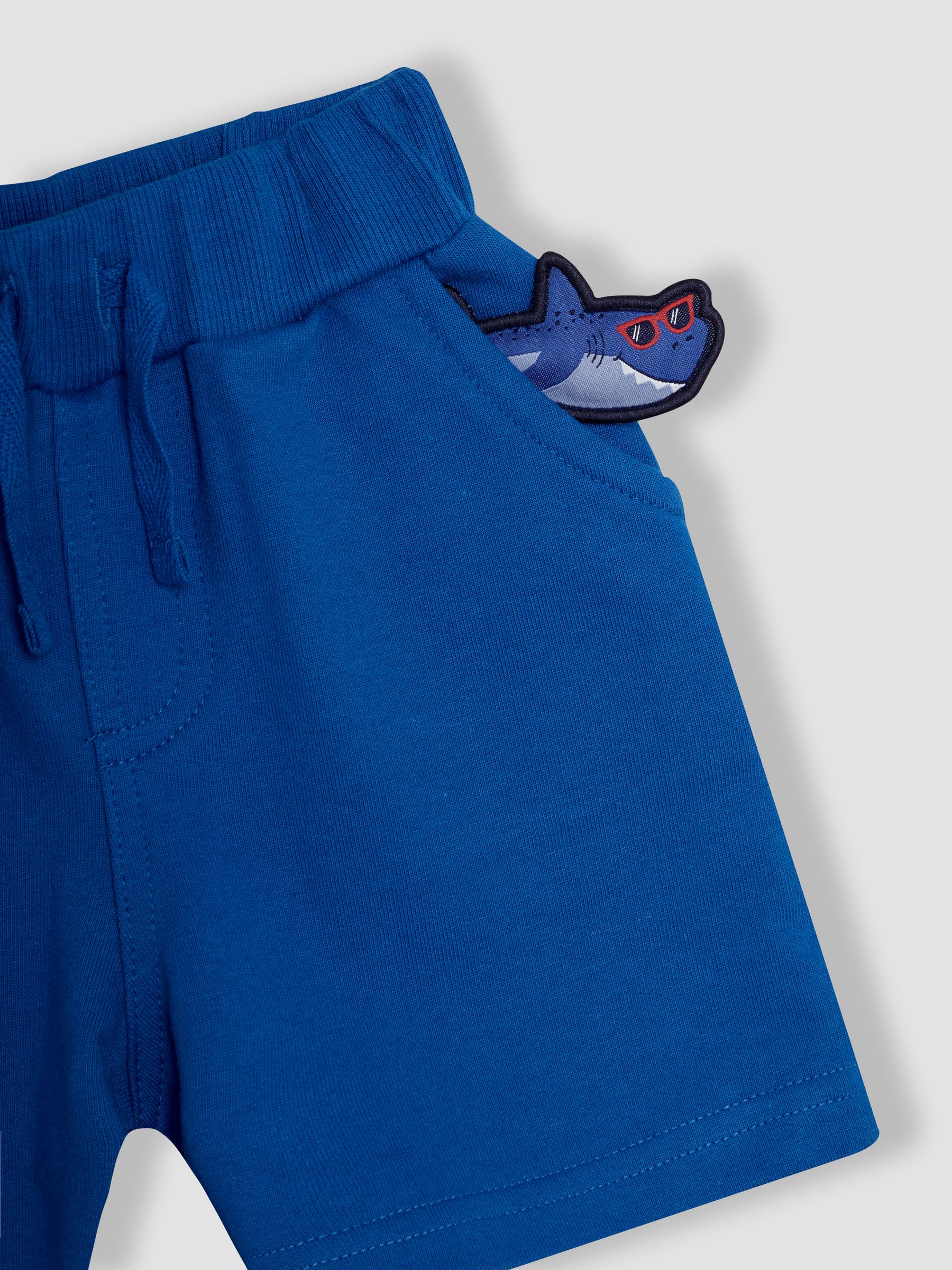 Blue Shark 2 Piece Appliqué 100% Cotton T-Shirt & Short Set - Image 6 of 6