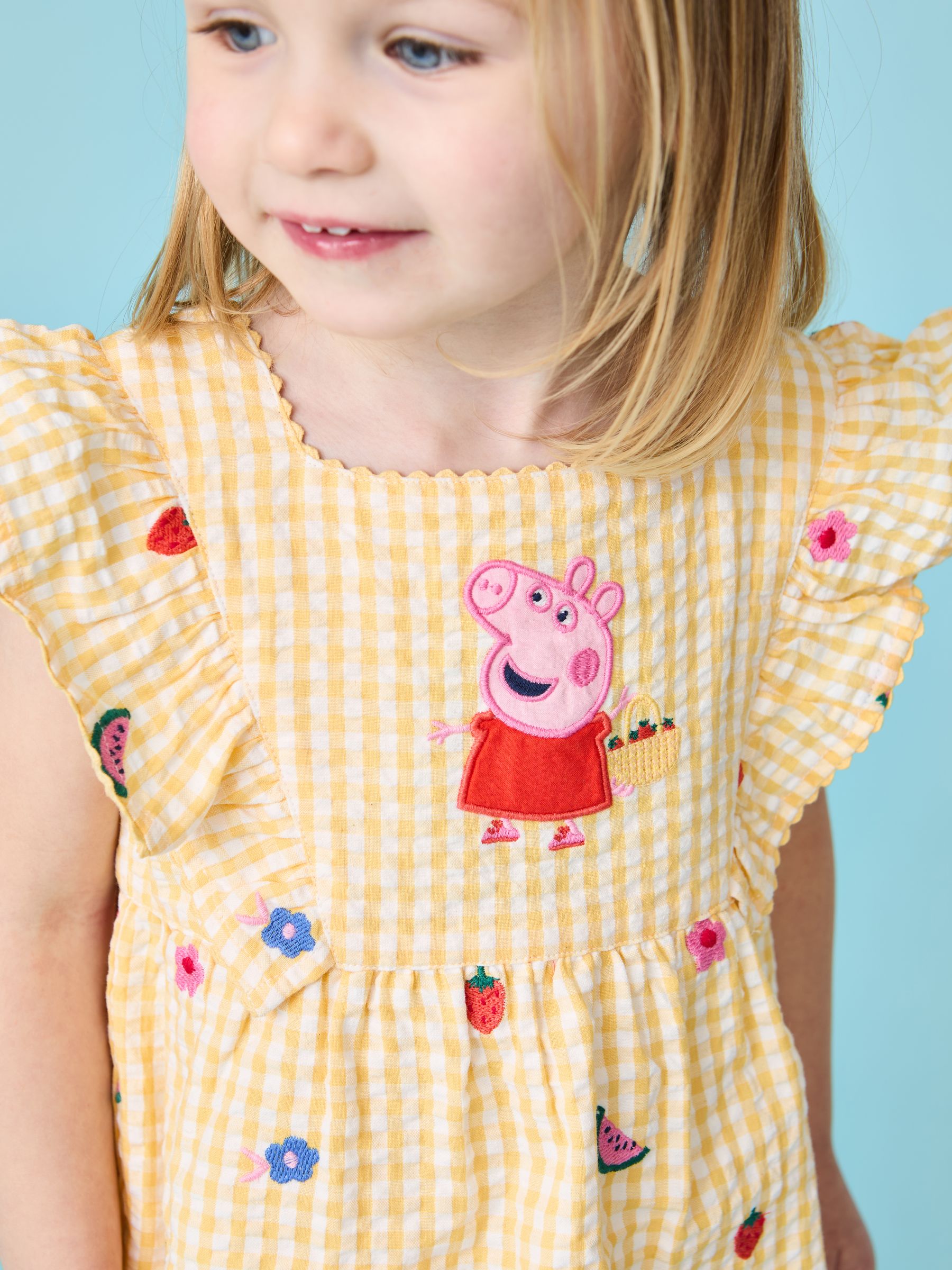 Yellow 2-Piece Peppa Pig Woven Top & Shorts Set - Image 3 of 10