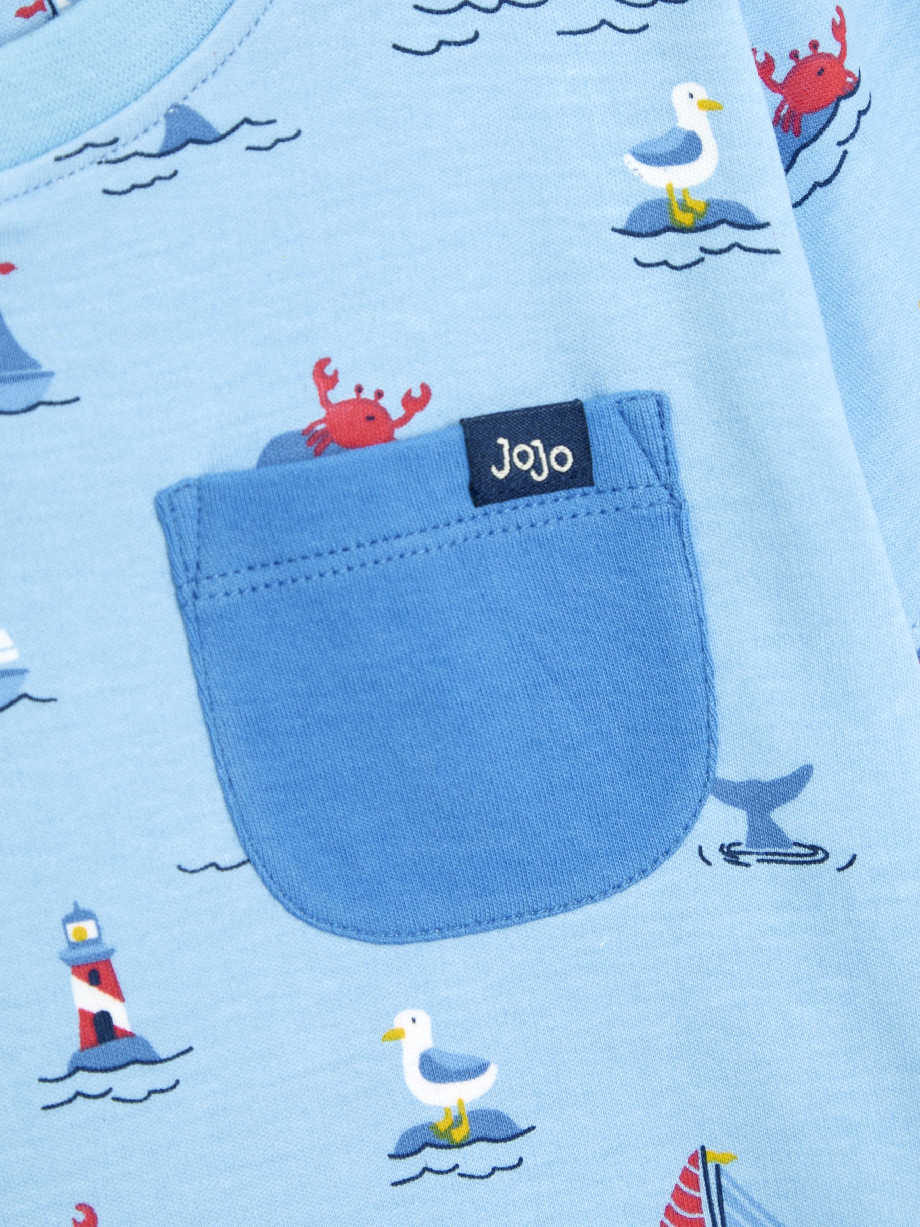 Blue Boat 100% Cotton Prtinted T-Shirt & Shorts Set - Image 6 of 6