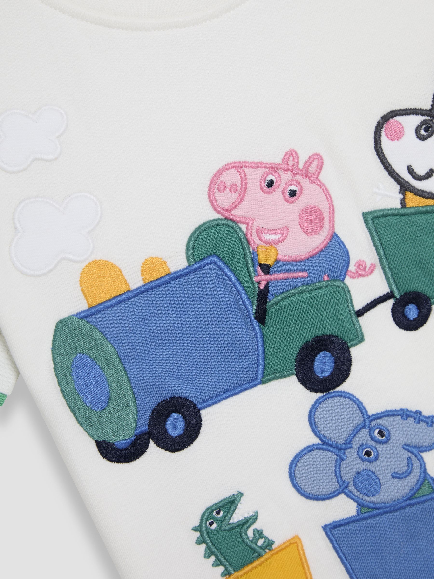Blue 2 Piece Peppa Pig Appliqué 100% Cotton T-Shirt & Shorts Set - Image 6 of 7