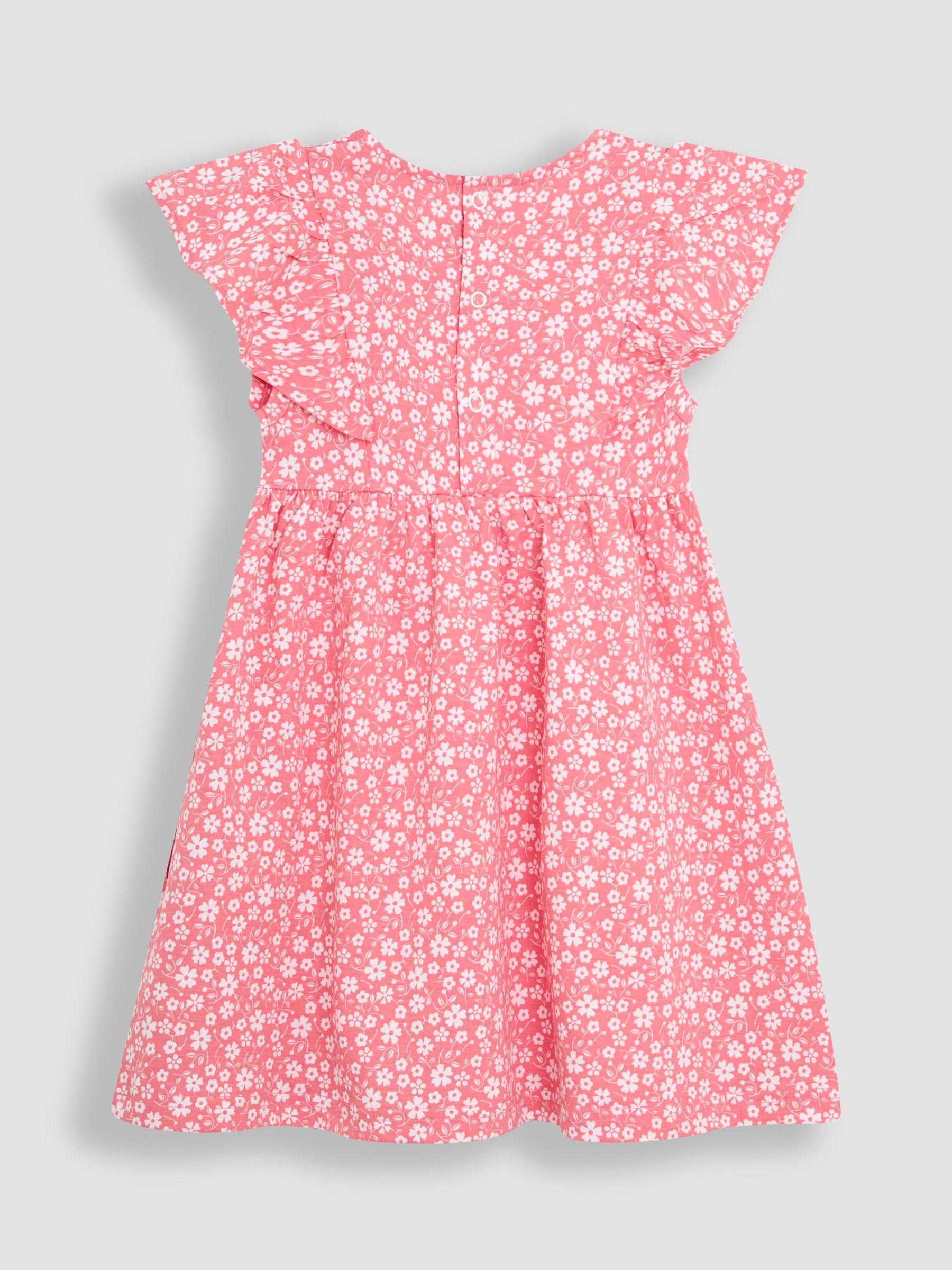 Coral Pink Ditsy Floral Print 100% Cotton Dress - Image 2 of 3