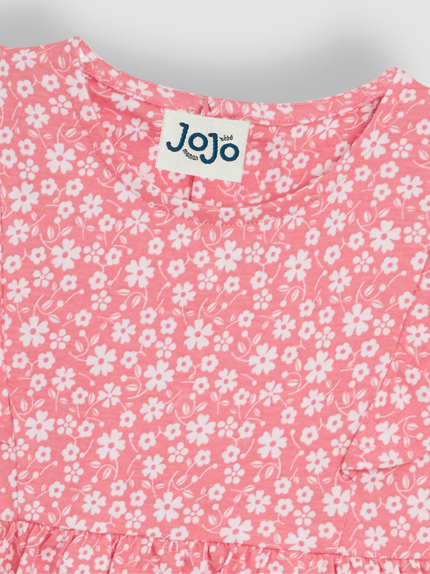 Coral Pink Ditsy Floral Print 100% Cotton Dress - Image 3 of 3