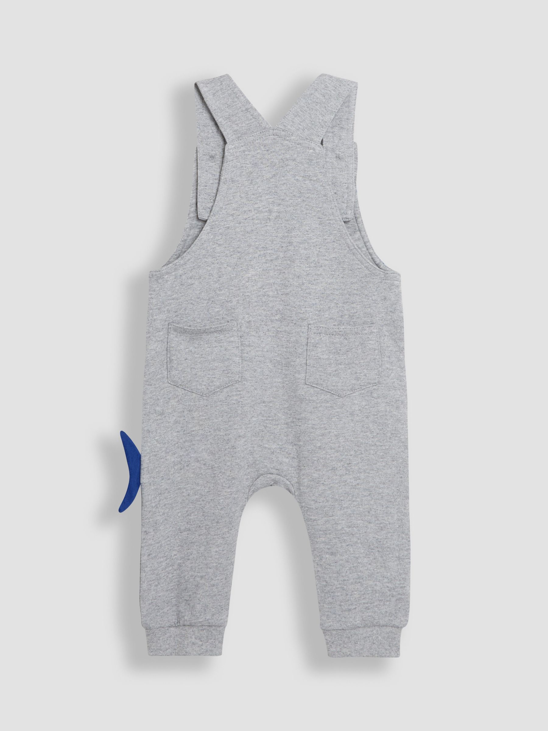 Grey Shark 2-Piece Appliqué Dungarees & T-Shirt Set - Image 3 of 7