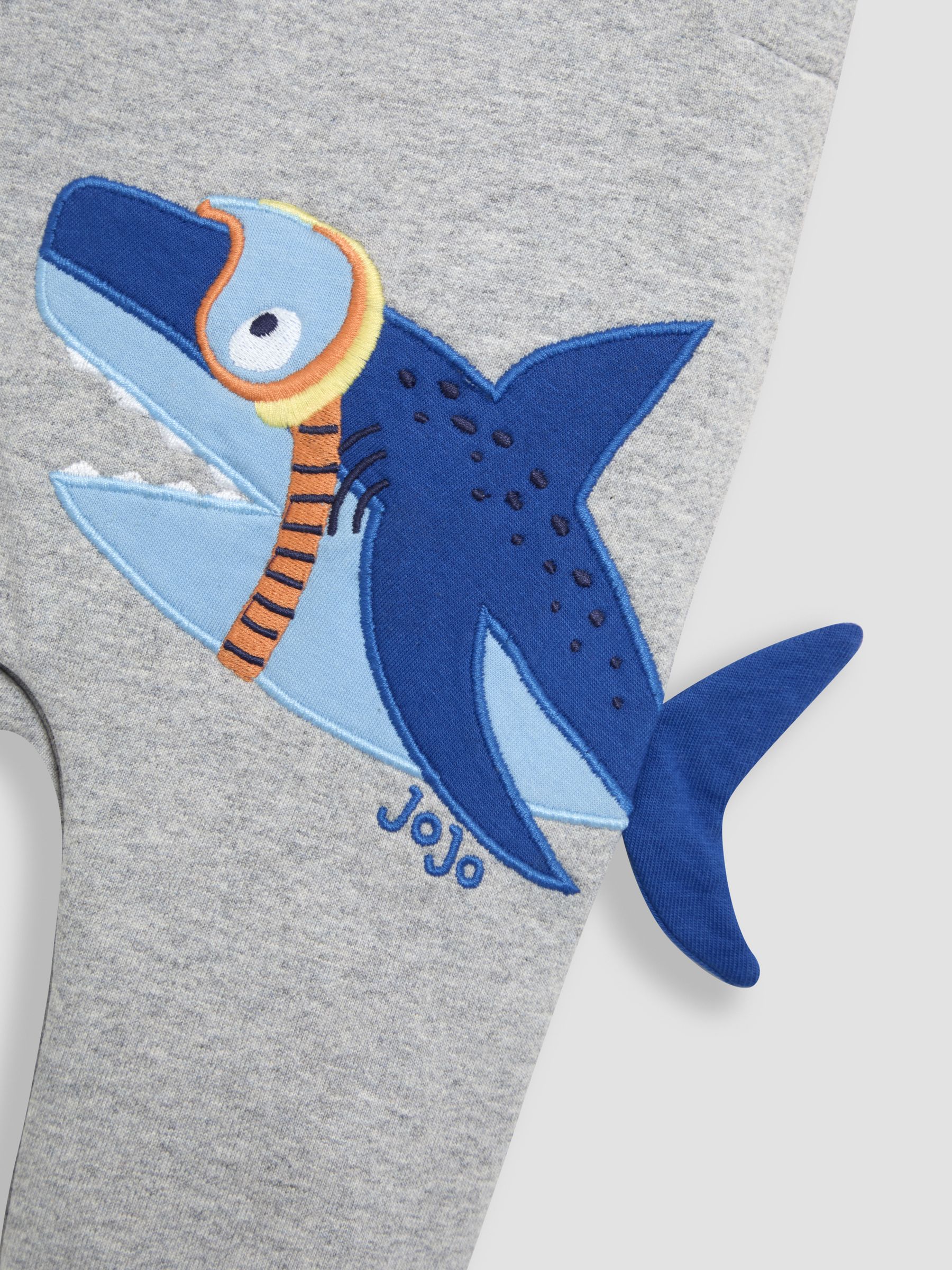 Grey Shark 2-Piece Appliqué Dungarees & T-Shirt Set - Image 7 of 7