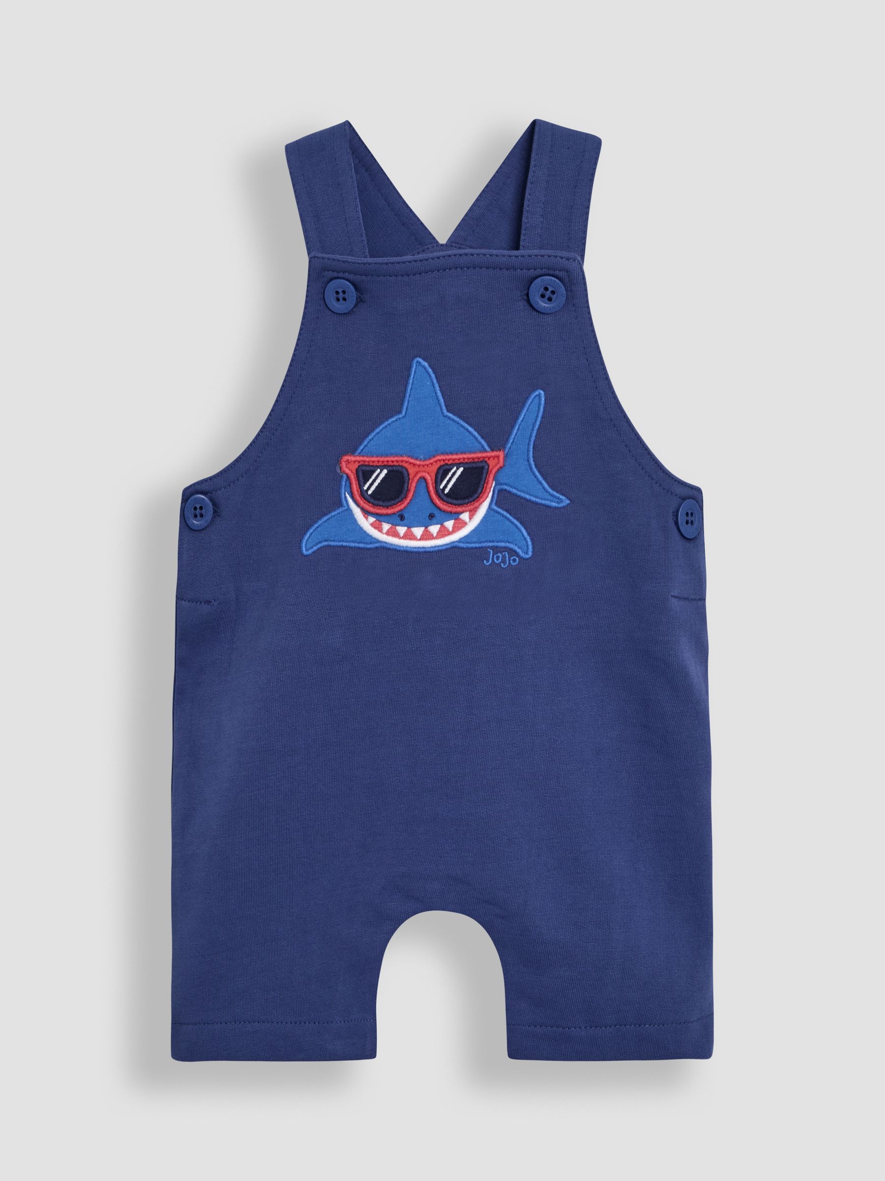 Indigo Shark 2-Piece Appliqué Dungarees & T-Shirt Set - Image 3 of 9