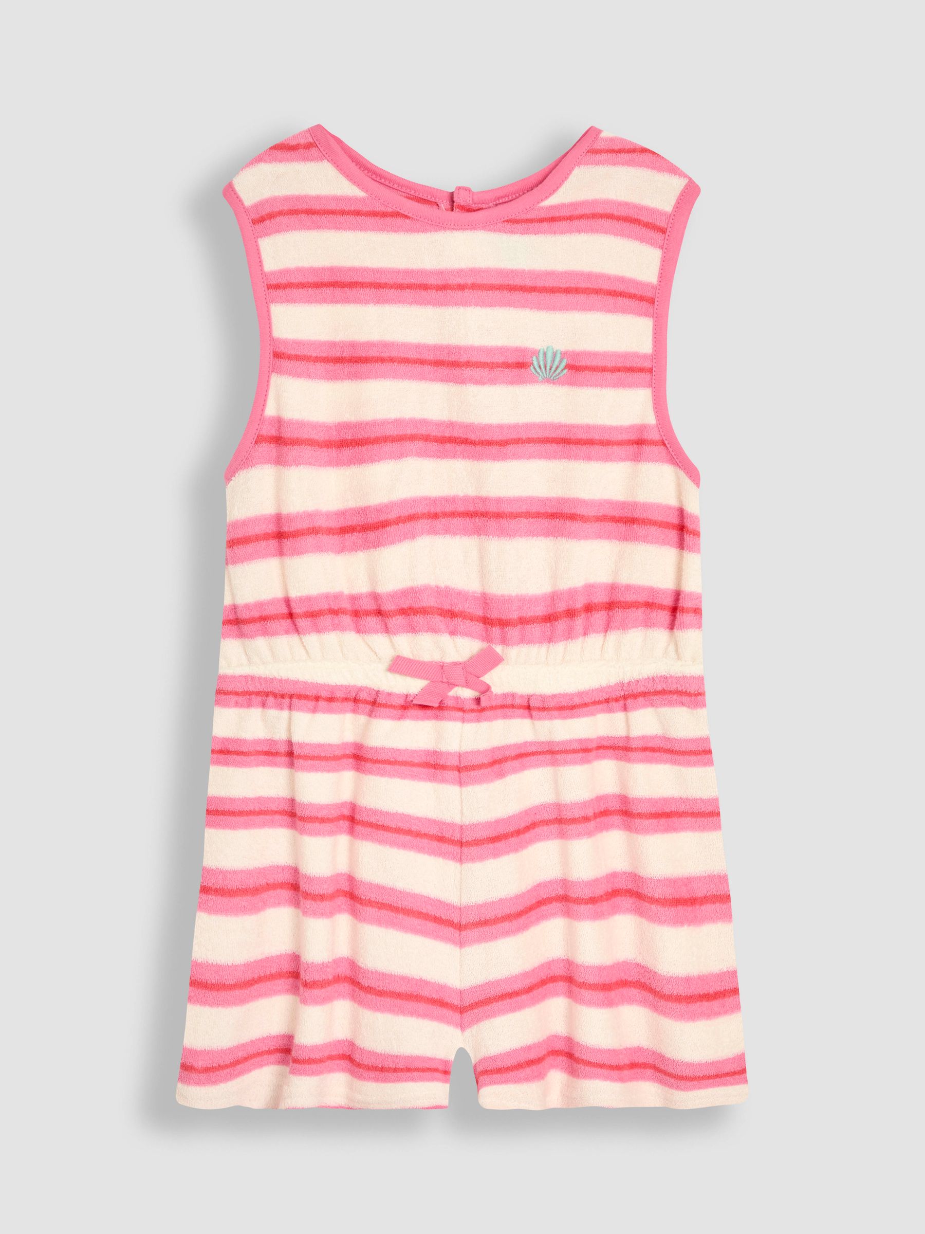 Pink Stripe Towelling Sunsuit & Scrunchie - Image 2 of 5