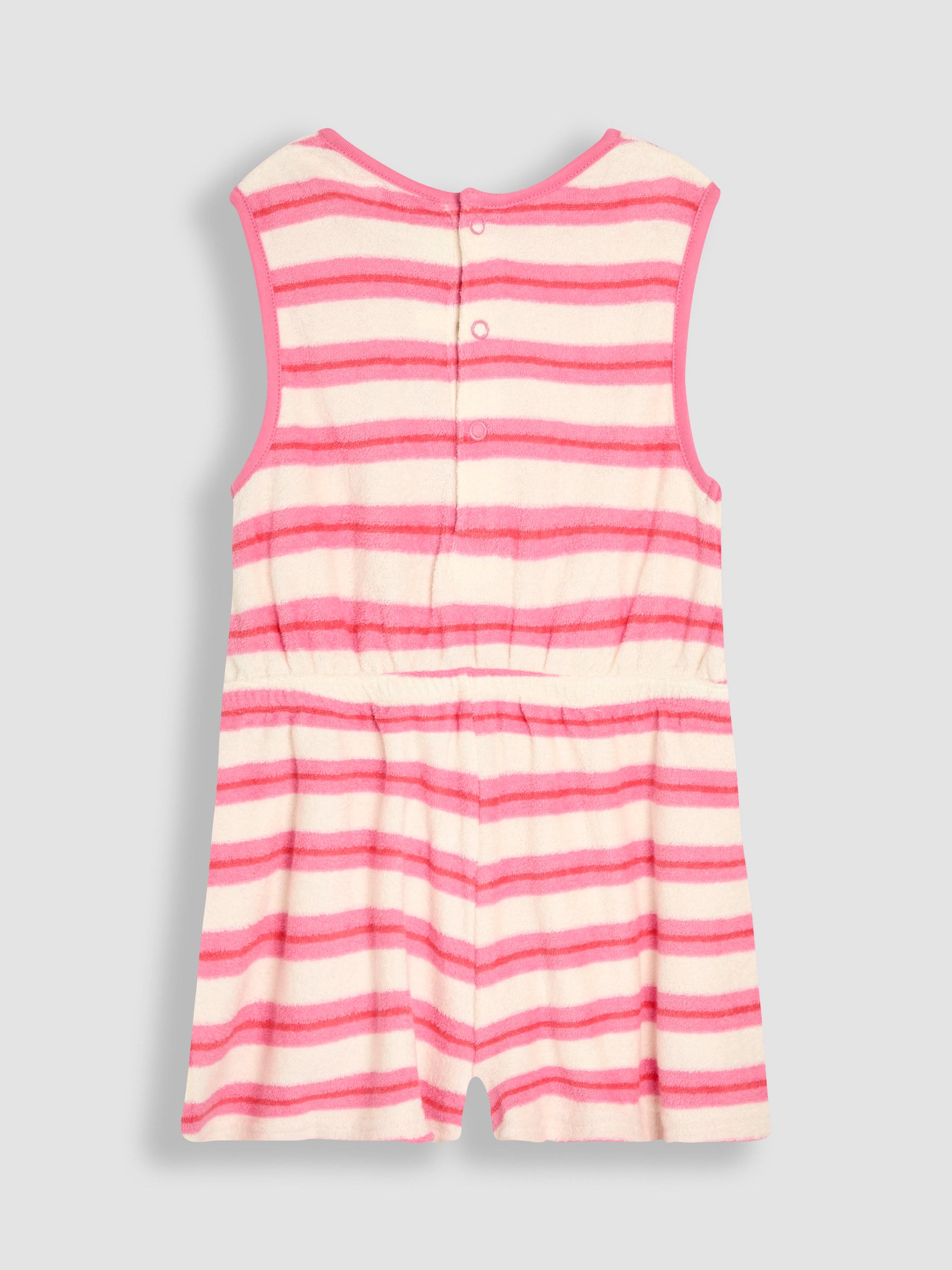 Pink Stripe Towelling Sunsuit & Scrunchie - Image 3 of 5