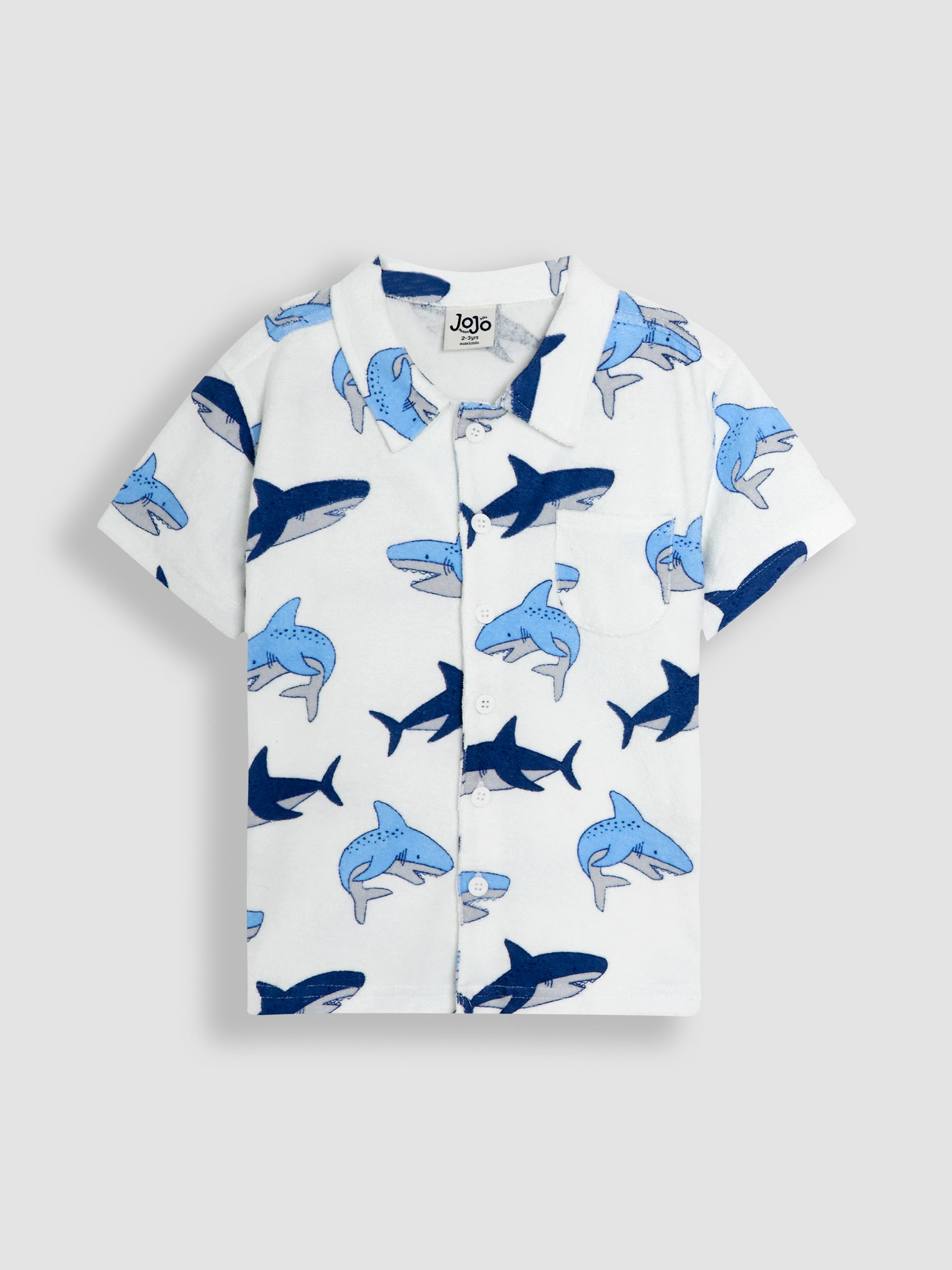 Ecru 2-Piece Shark Textured Shirt & Shorts Set - Image 2 of 6