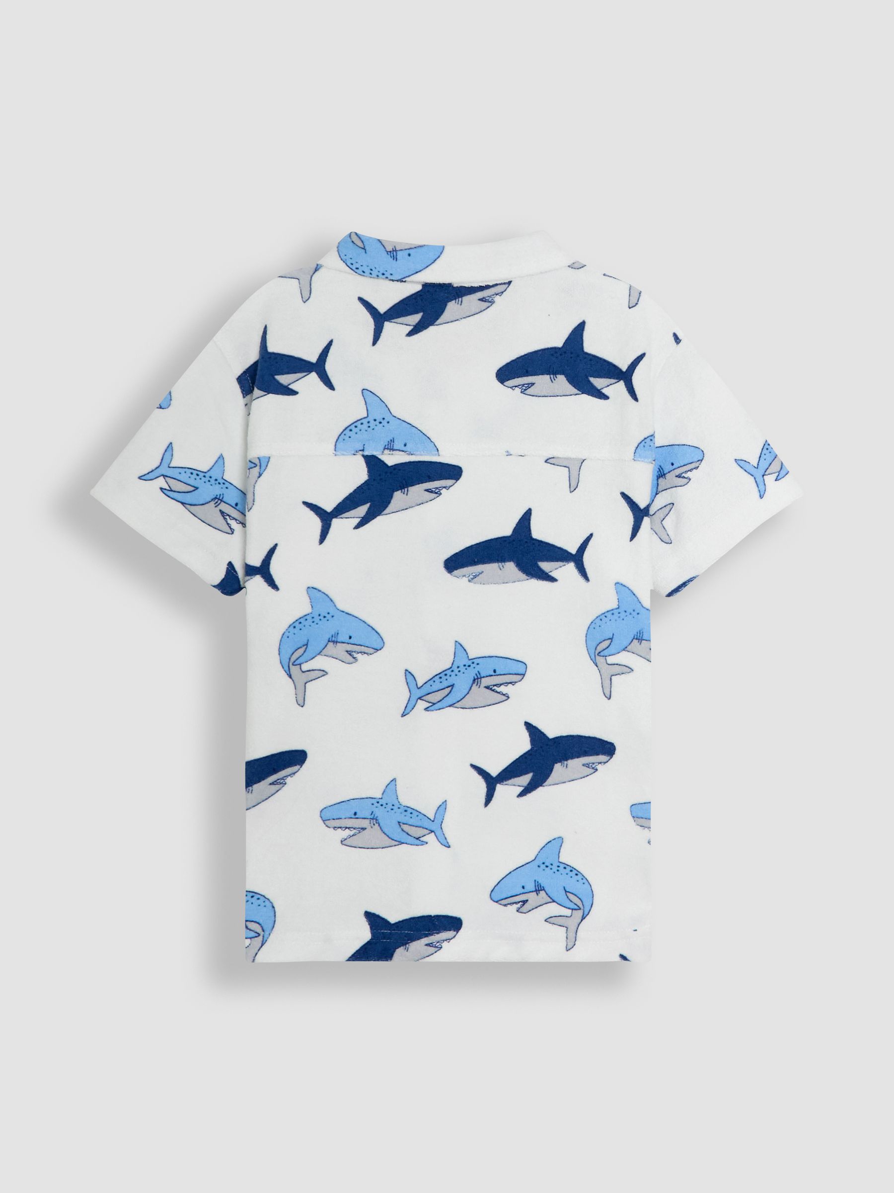Ecru 2-Piece Shark Textured Shirt & Shorts Set - Image 3 of 6