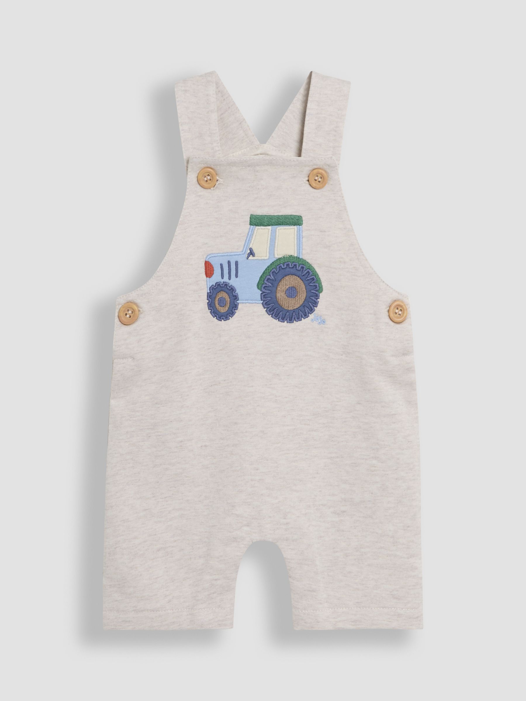 Natural Tractor 2-Piece Appliqué Dungarees & T-Shirt Set - Image 2 of 6