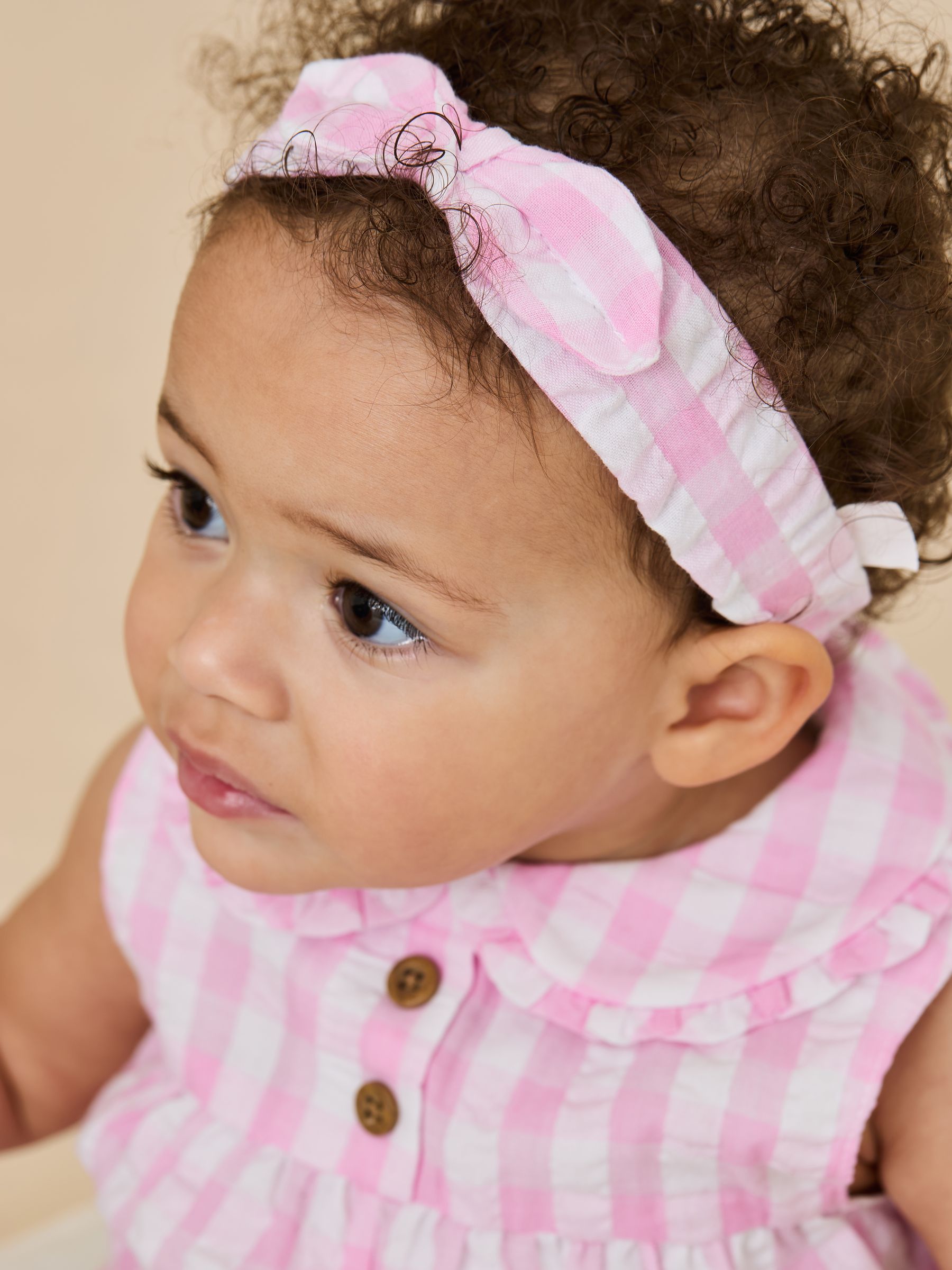 Pink Gingham Peter Flopsy Bunny & Headband Set - Image 4 of 6